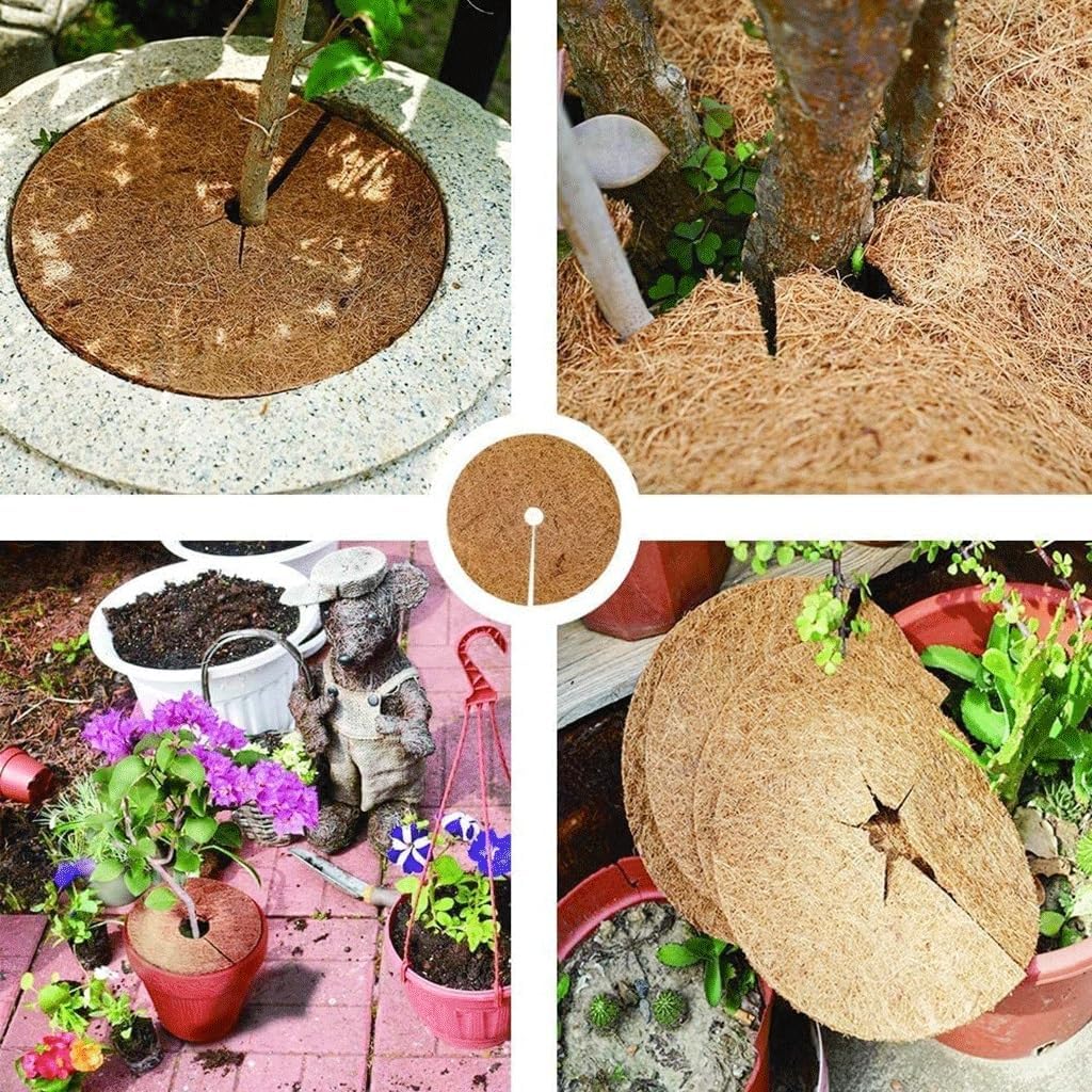 Natural Coconut Fiber Tree Mulch Mat Cover Protector Flower Pot Disc Pad Weed Warm Moisture Cushion, for Flowers and Plants Tree Protection Mats Accessories (Size : 30cm)