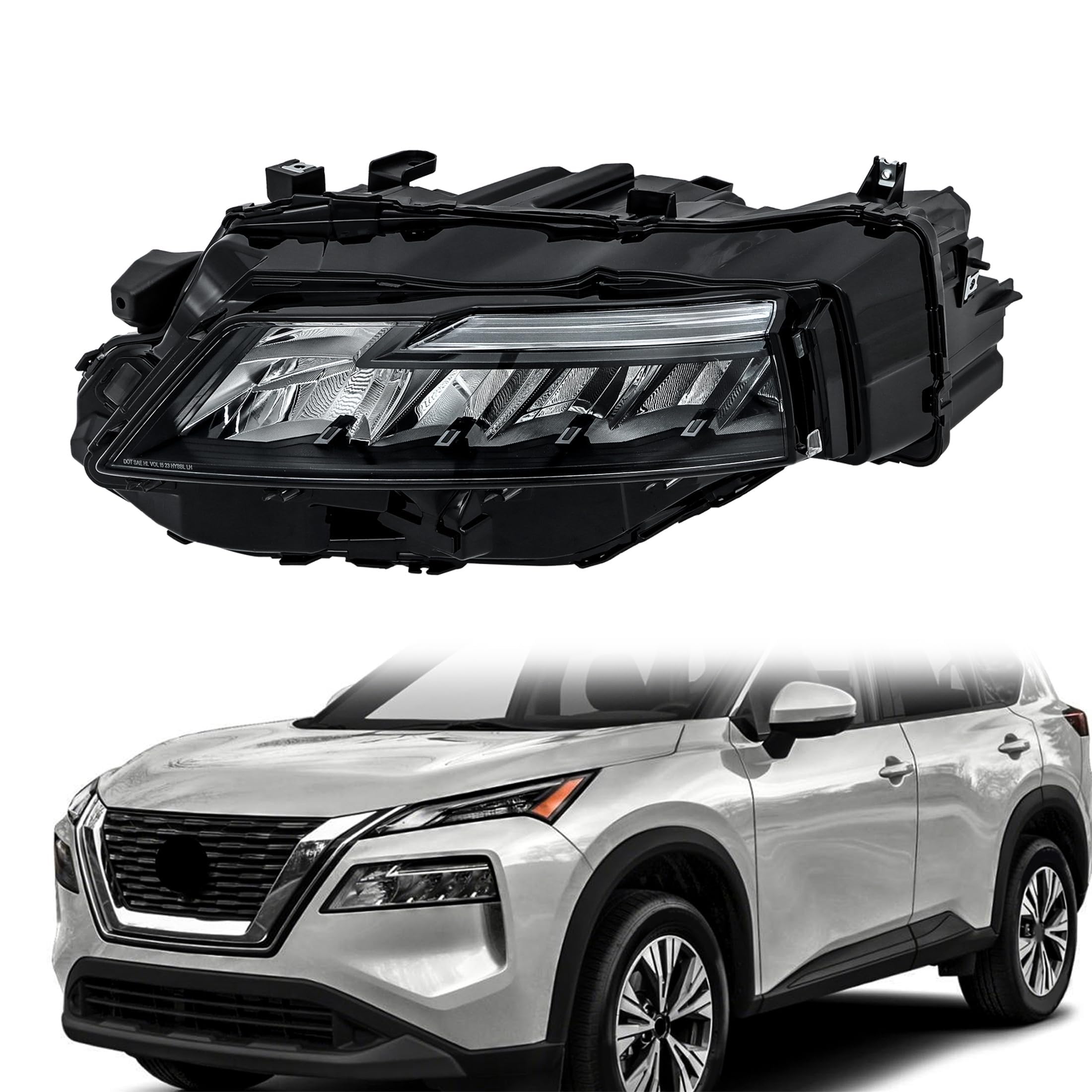 Replacement for Rogue S 2021-2023 Headlight Assembly w/DRL Left Side LH image 1