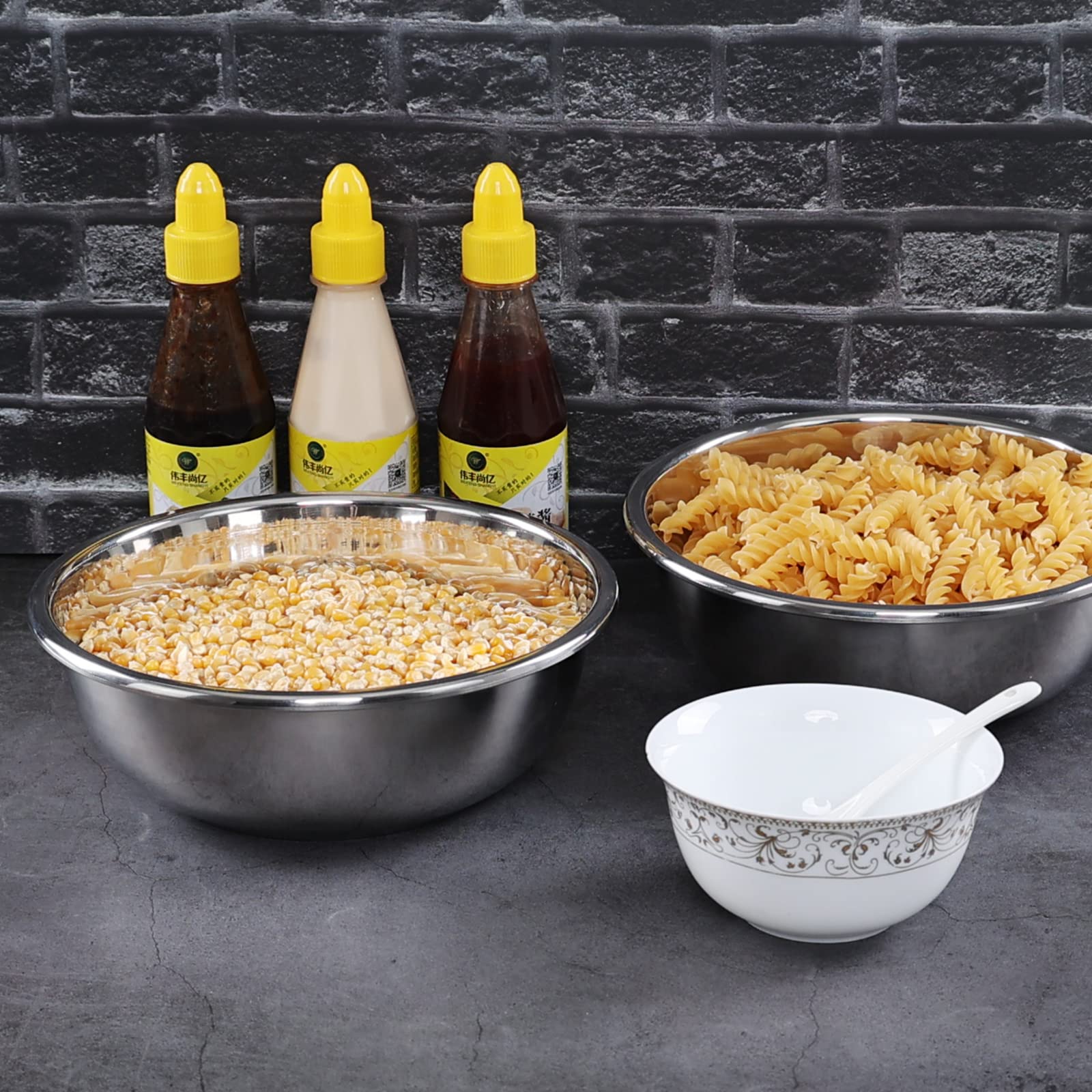 Cadine Juego de 4 Cuencos de Acero Inoxidable para Mezclar para Alimentos, Cuenco de Preparación de Cocina