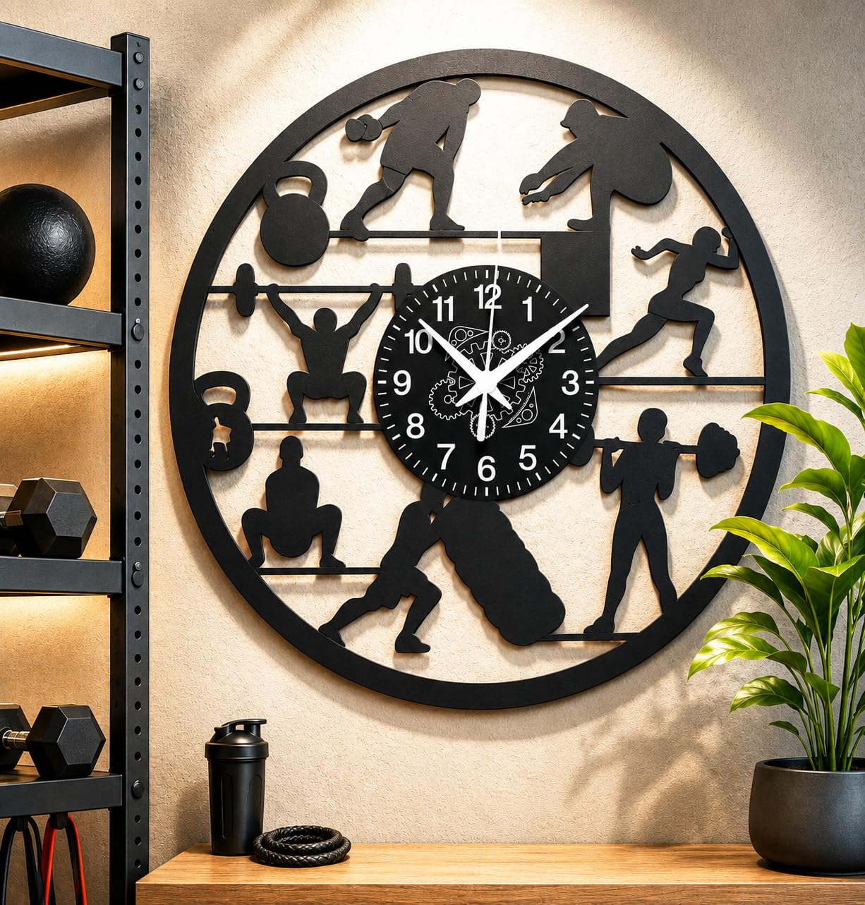 Reloj de Pared Gimnasio | Diseño Fitness Gym | Idea Regalo para Amantes del Deporte