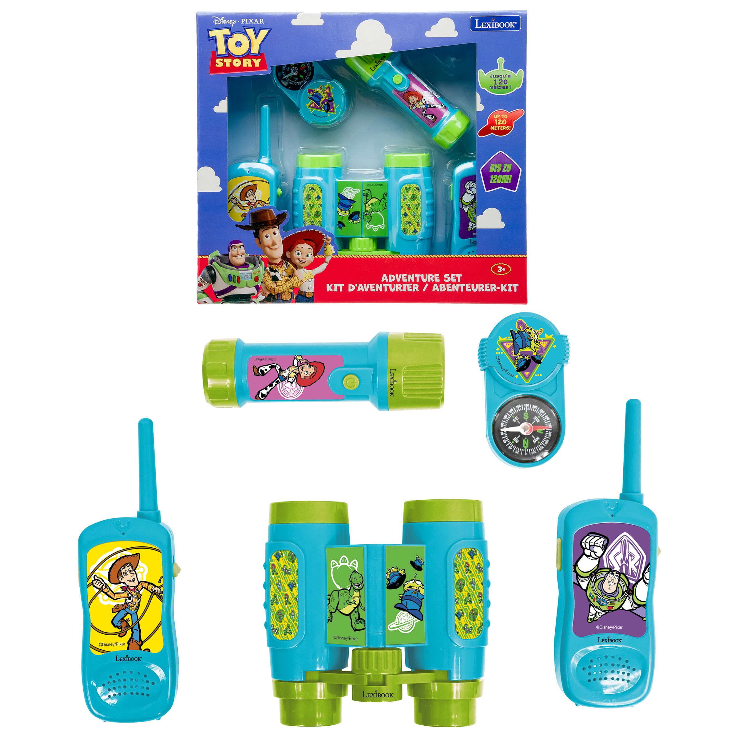 LEXIBOOK, Toy Story, Adventurer Kit with Toy Story Walkie-Talkies, Blue/Green, RPTW12TSLXB