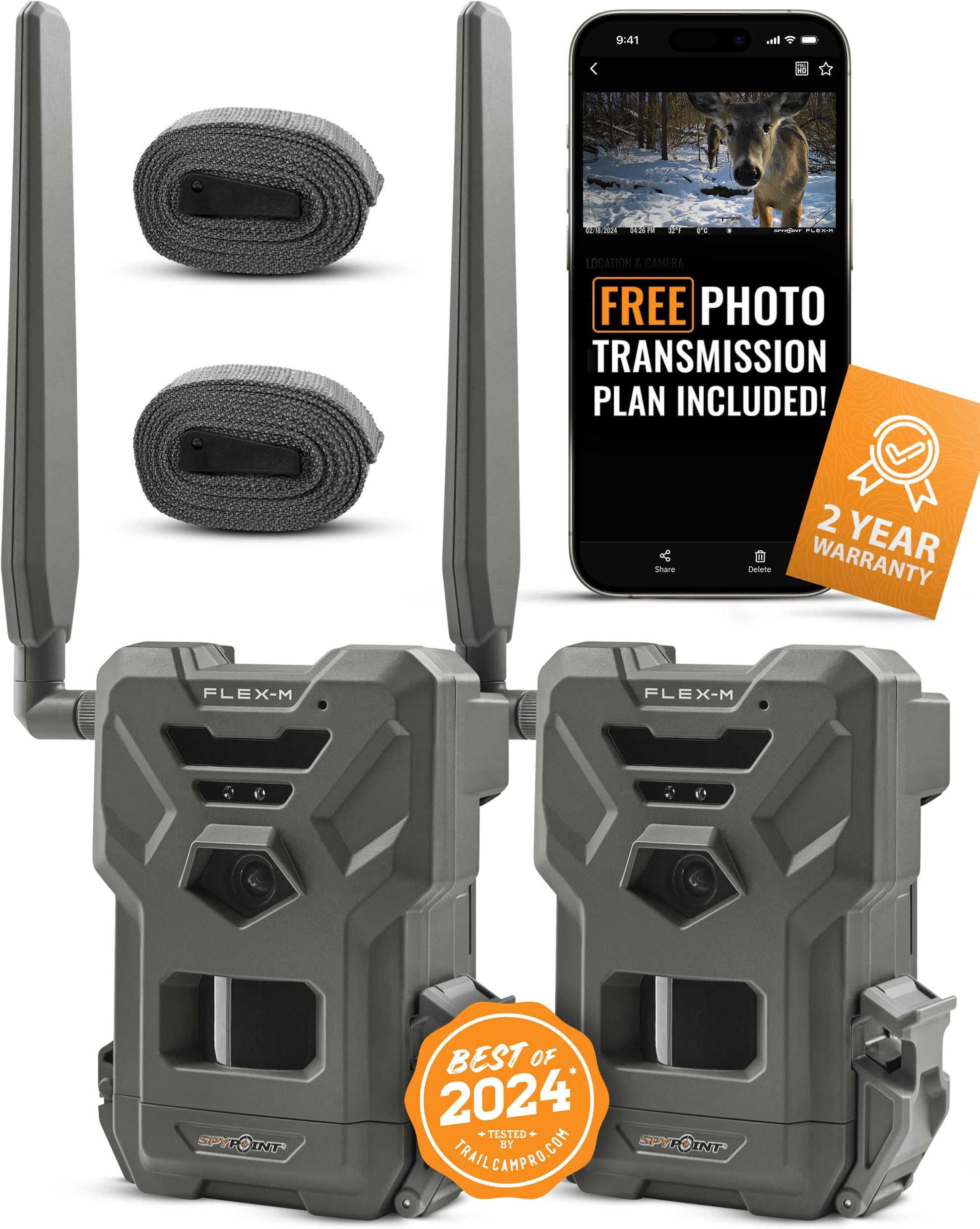 SPYPOINT Flex G36 Twin Pack Cellular Trail Camera, 36MP