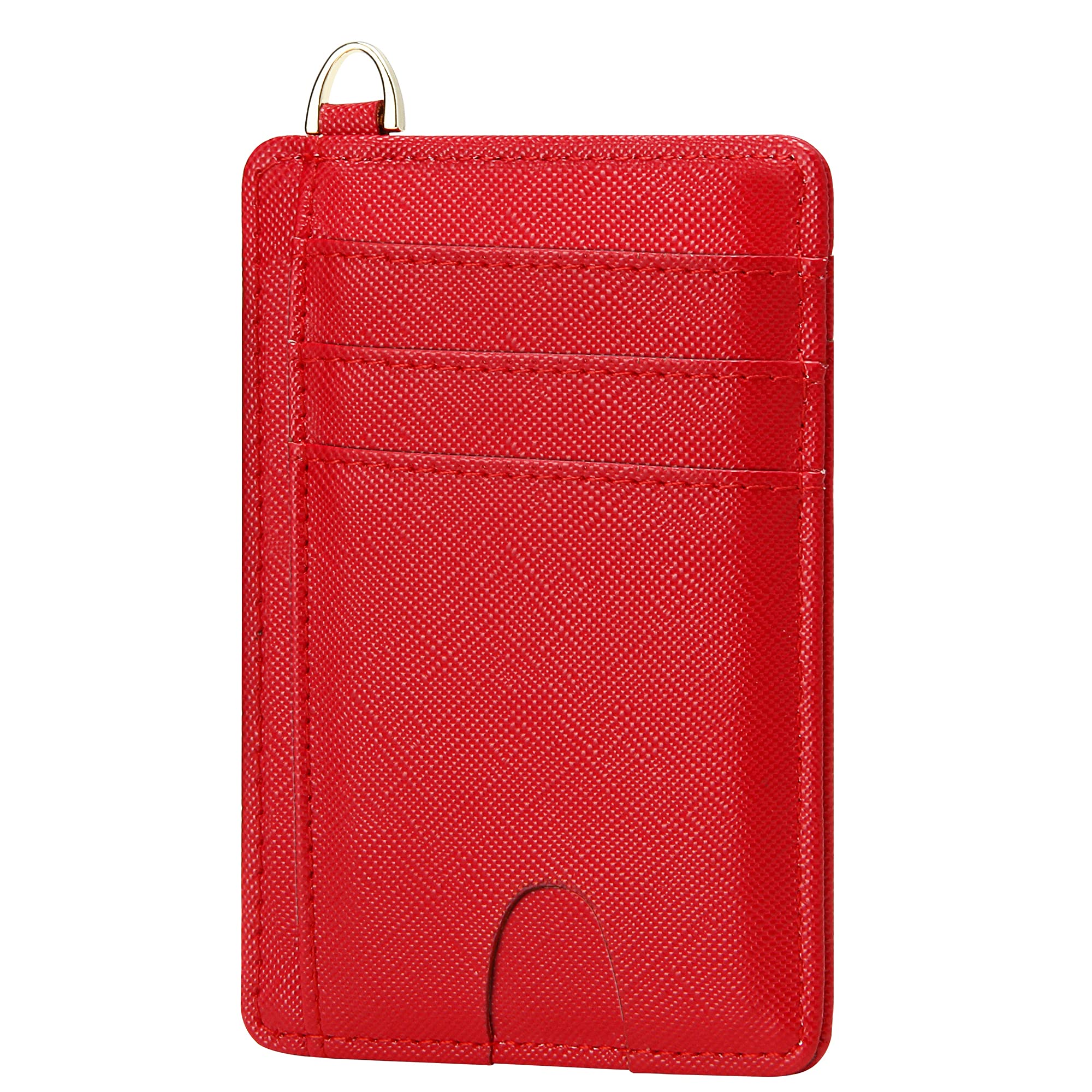 GEEAD Red Slim Minimalist Front Pocket RFID Blocking Card Holder Wallets for Men & Women
