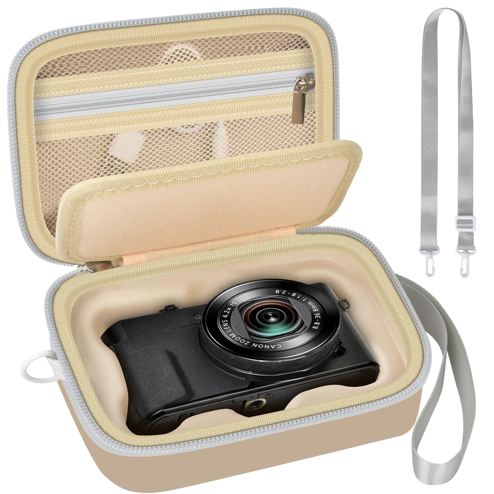 Case for Canon PowerShot SX740/ SX720/ G7X Mark III/Mark II/ 4K Digital Camera, Point and Shoot Camera Bag With Padded Divider Holds SD Cards, Mesh