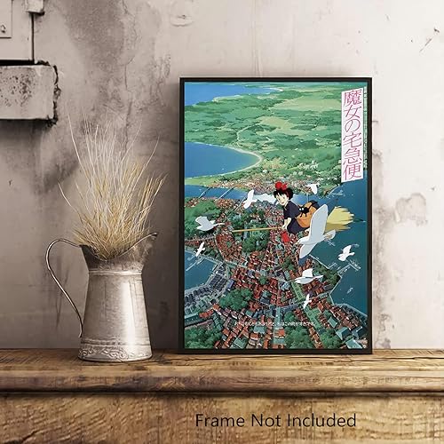 Miniatura 6 de Christ-EZ Cartoons Hayao Miyazaki' Kiki's Delivery Service Anime Poster Movie Cool Wall Decor Art Print Poster para la estética de la habitación -
