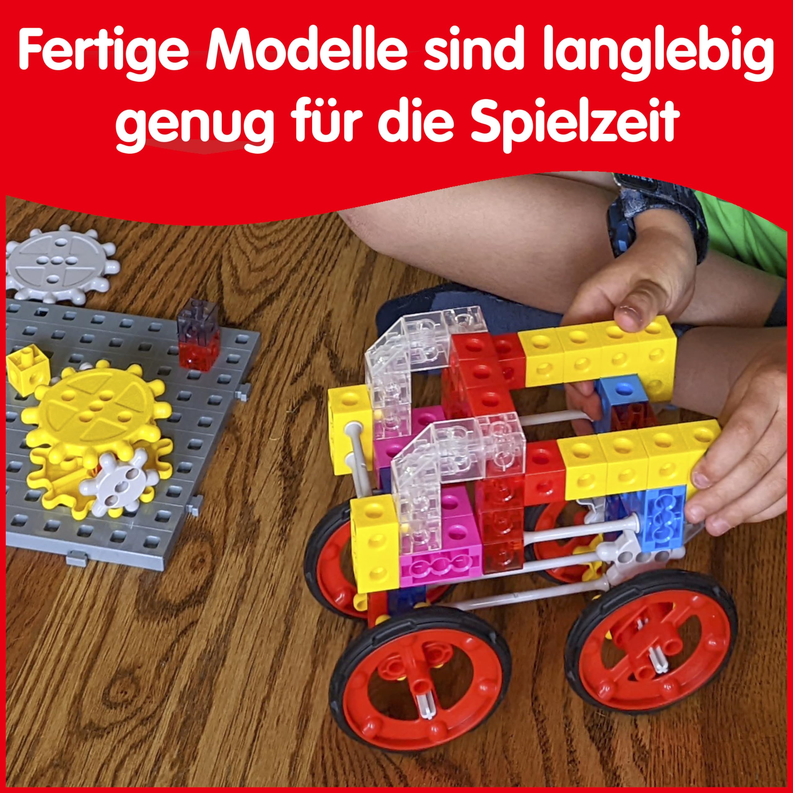 edxeducation My Gears Kinder-Set | 117 Teile | 13 Aktivitäten | Zahnrad-Spielzeug für Kinder | Baue rotierende, bewegliche Modelle | Konstruktionsspielzeug für Kinder von 4-8 Jahren
