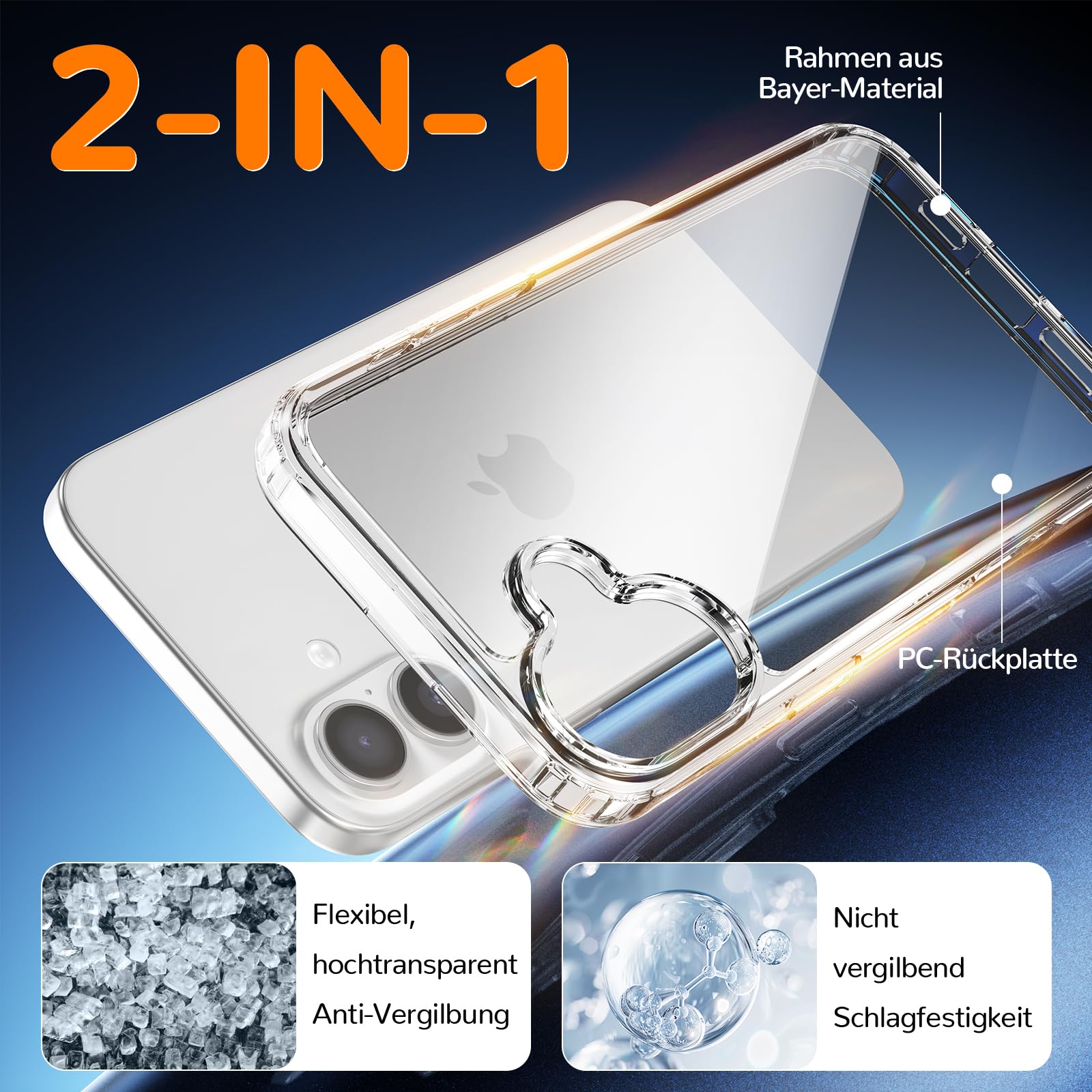 Clear Case for iPhone 15, Ultra Thin, Shockproof TPU Cover, Anti-Yellowing, Crystal Clear, Phone Case for Apple iPhone 15 - Clear — view 552