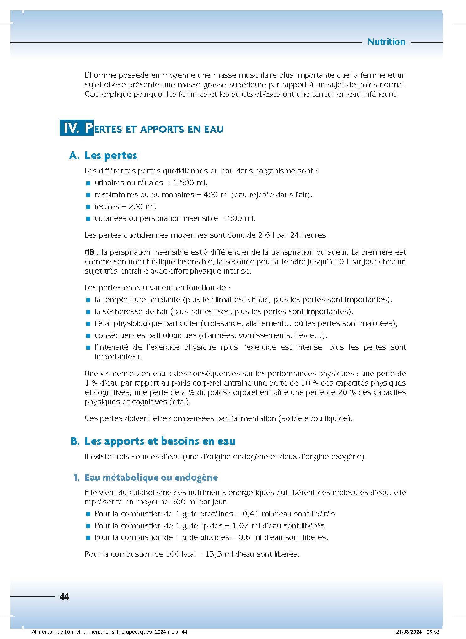 Aliments, Nutrition et Alimentations thérapeutiques: Nouvelles recommandations 2024