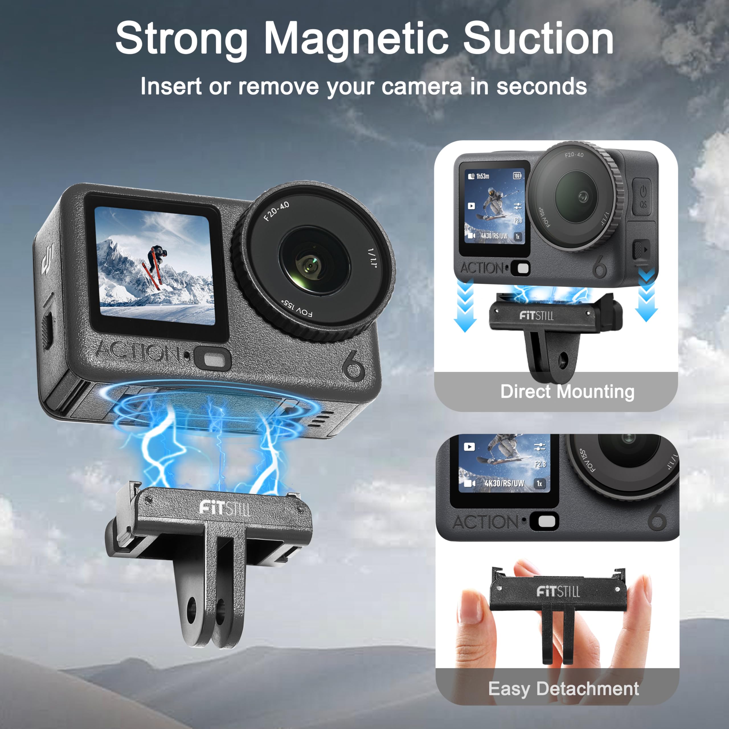 PGYTECH CapLock Magnetische POV Nackenhalterung mit Telefonclip für DJI