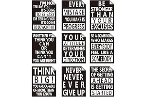 9 Pieces Office Window Decals: Motivational Quotes for Inspiration