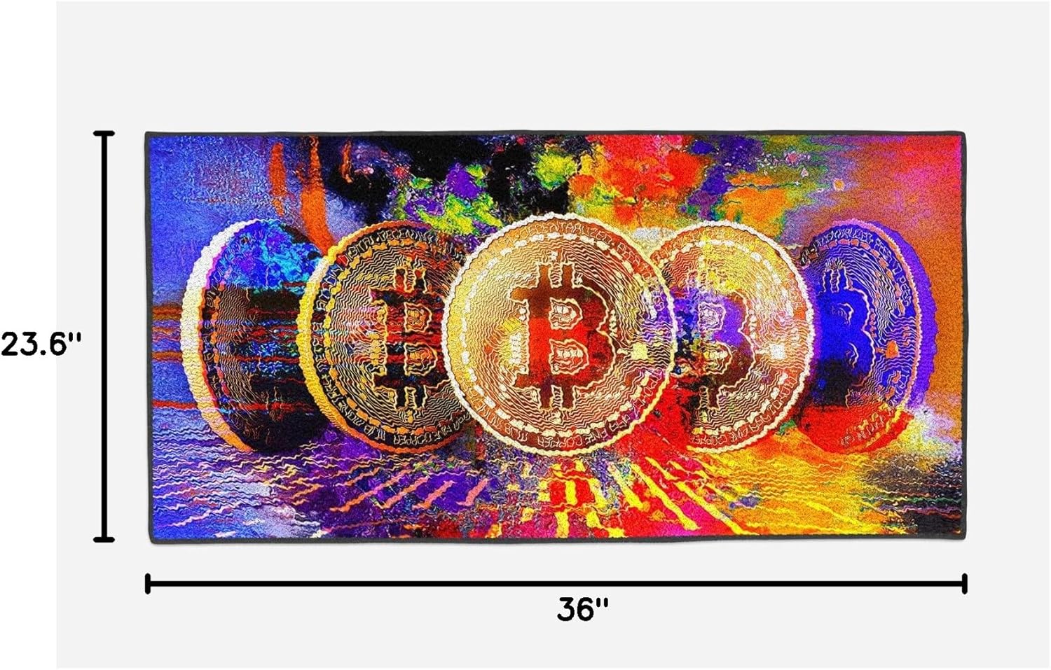 GUBIYU Colorful Cool Rugs for Men Bitcoin Coins Rugs Door Mat Welcome Entrance Rug Shoe Scraper for Indoor Outdoor Non Slip Rubber Back Bitcoin Rug Area Rugs for Living Room Bedroom Kitchen Bathroom