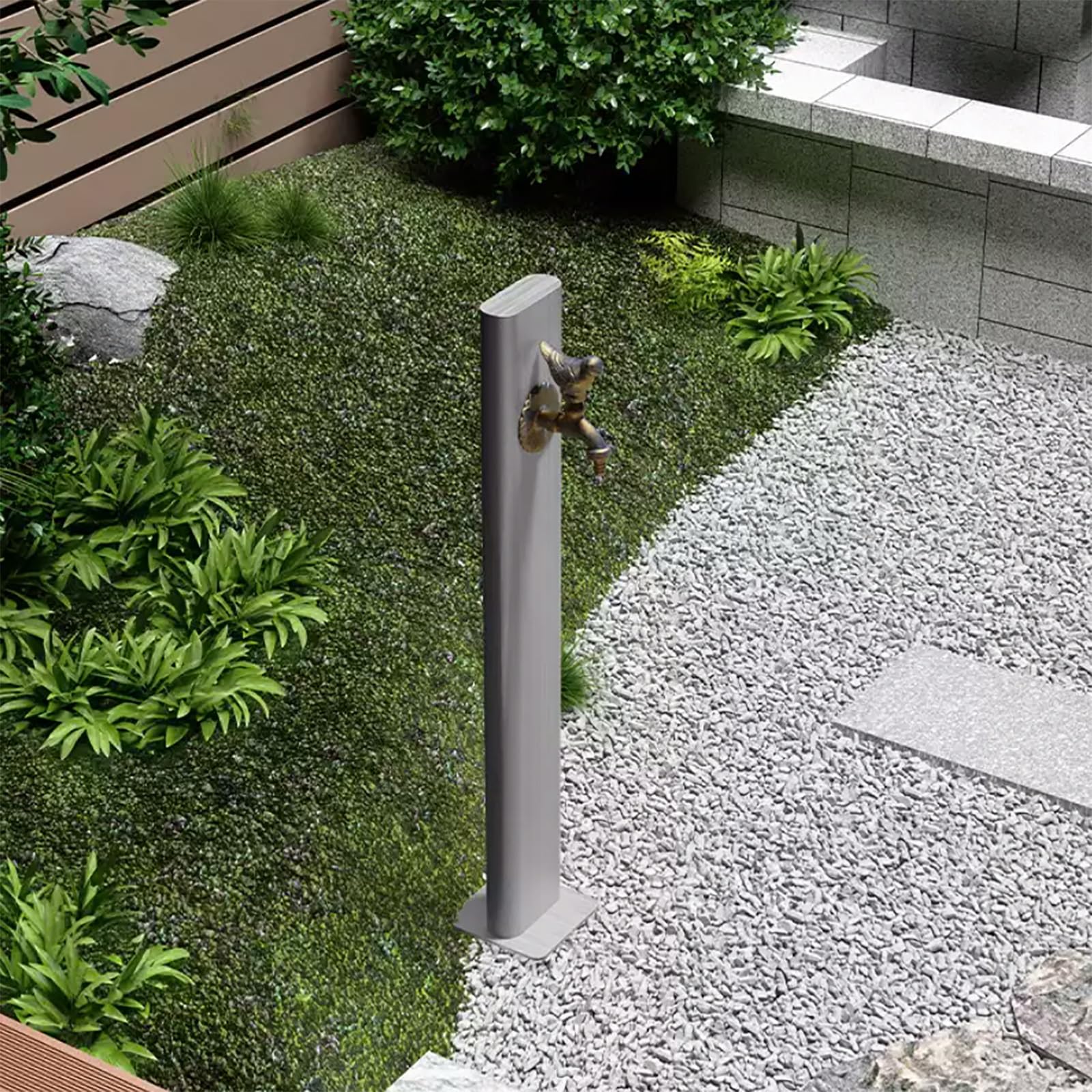 Hltdzer Stainless Steel Water Column Garden Water Tap, Stainless Steel Vertical Garden Water Column,Outdoor Antifreeze Faucet Water Dispenser Hydrant