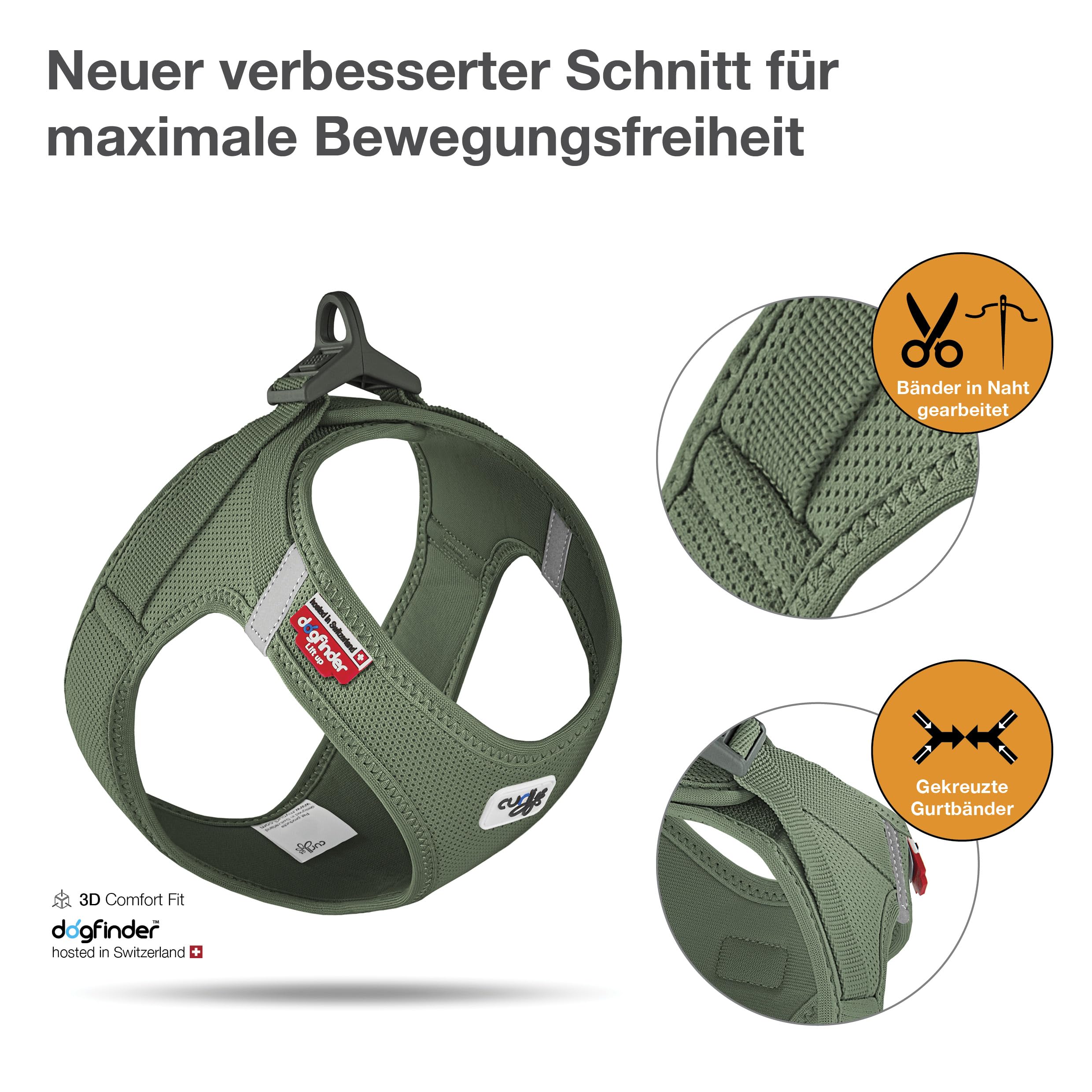 Vest Harness curli Clasp Air-Mesh Moss XS