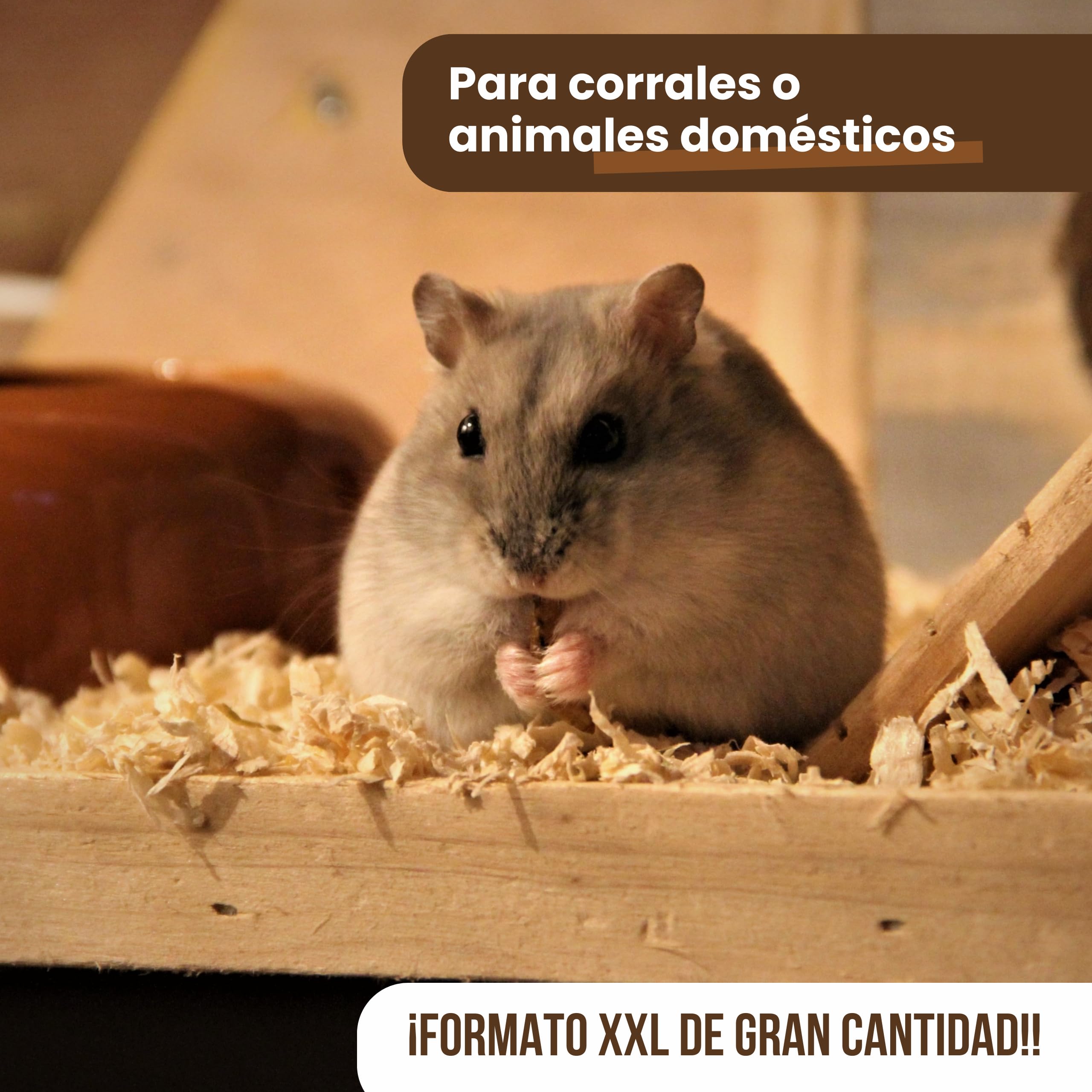 Virutas de Madera para Mascotas, Gallinas, Aves de Corral y Otras Mascotas 100L ~ 15 Kg - para Aves, Conejos, Caballos - 100% Natural - Absorbente Evita Parásitos - Sustituto Serrín de Mascotas