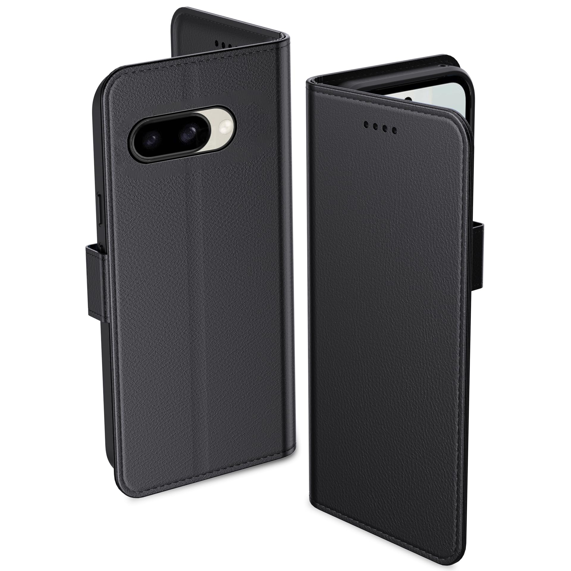 For Google Pixel 10a Phone Case, Leather Flip Case with 3 Card Slots & Kickstand, Anti-Drop, Magnetic Closure, Compatible with Google Pixel 10a Case- Black