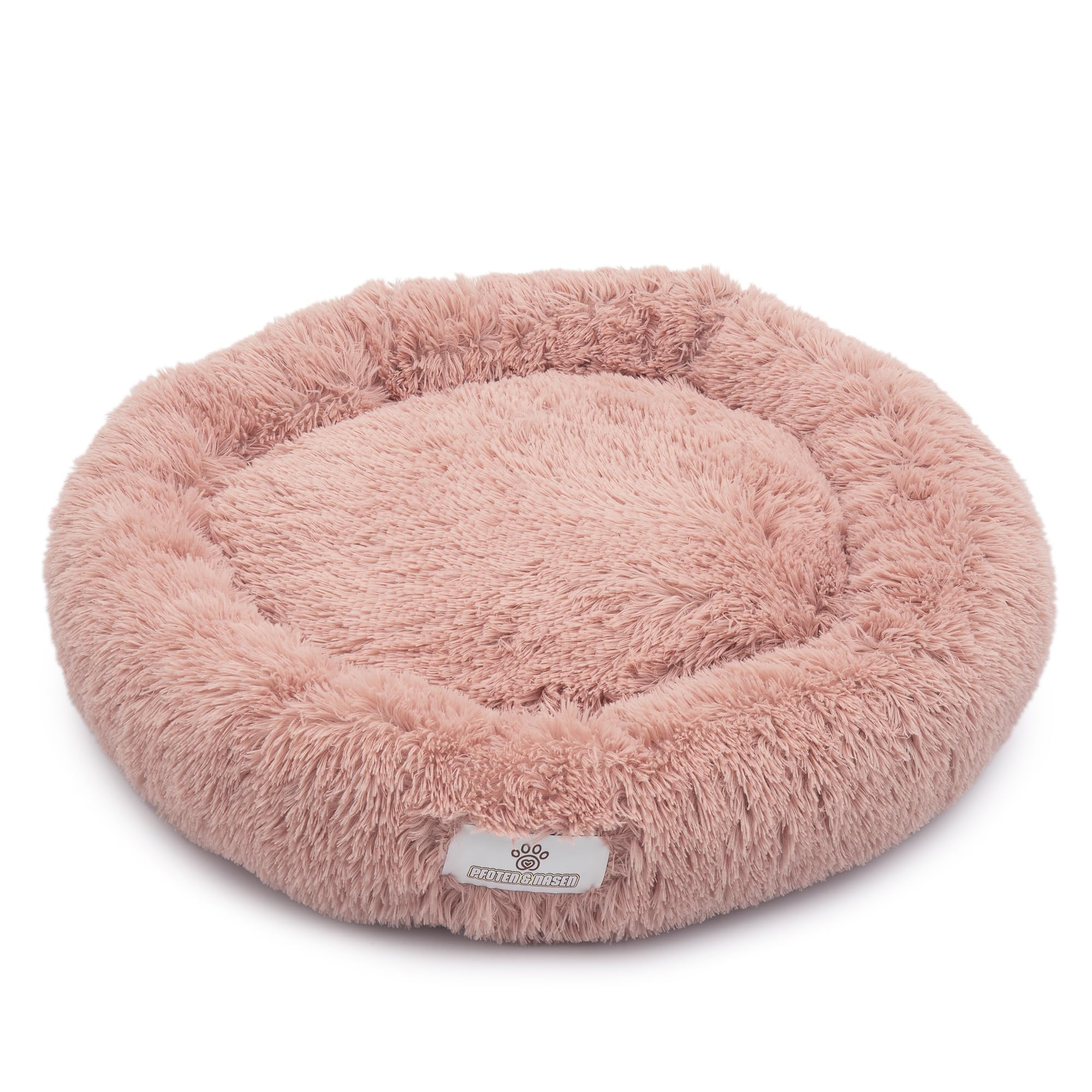 pfoten&nasen® Wolke 7 Hundebett S [Rosa, 65 cm] – Donut-Kissen für kleine Hunde & Katzen – Waschbar & flauschig mit abnehmbarem Bezug