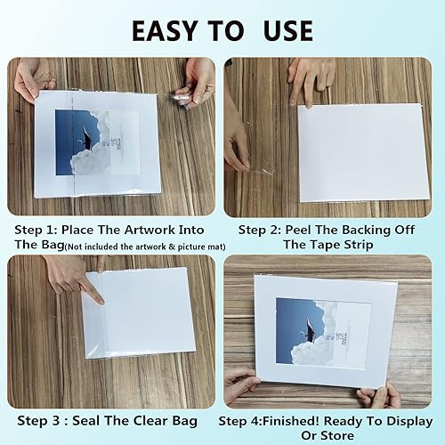 Miniatura 7 de Paquete de 100 bolsas de plástico transparentes de 16 13 x 20 12 pulgadas, bolsa de almacenamiento OPP para marcos de fotos de 16 x 20 pulgadas,