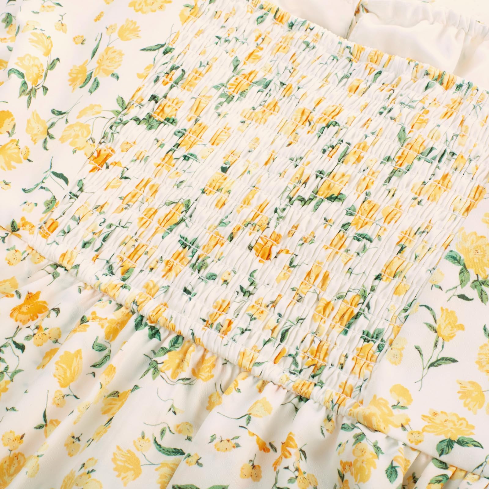 Scarlet Darkness Floral Mini Corset Dress for Women Teen 2026 Summer Spring Flowy A-Line Sundress with Pockets: Large White Yellow Floral