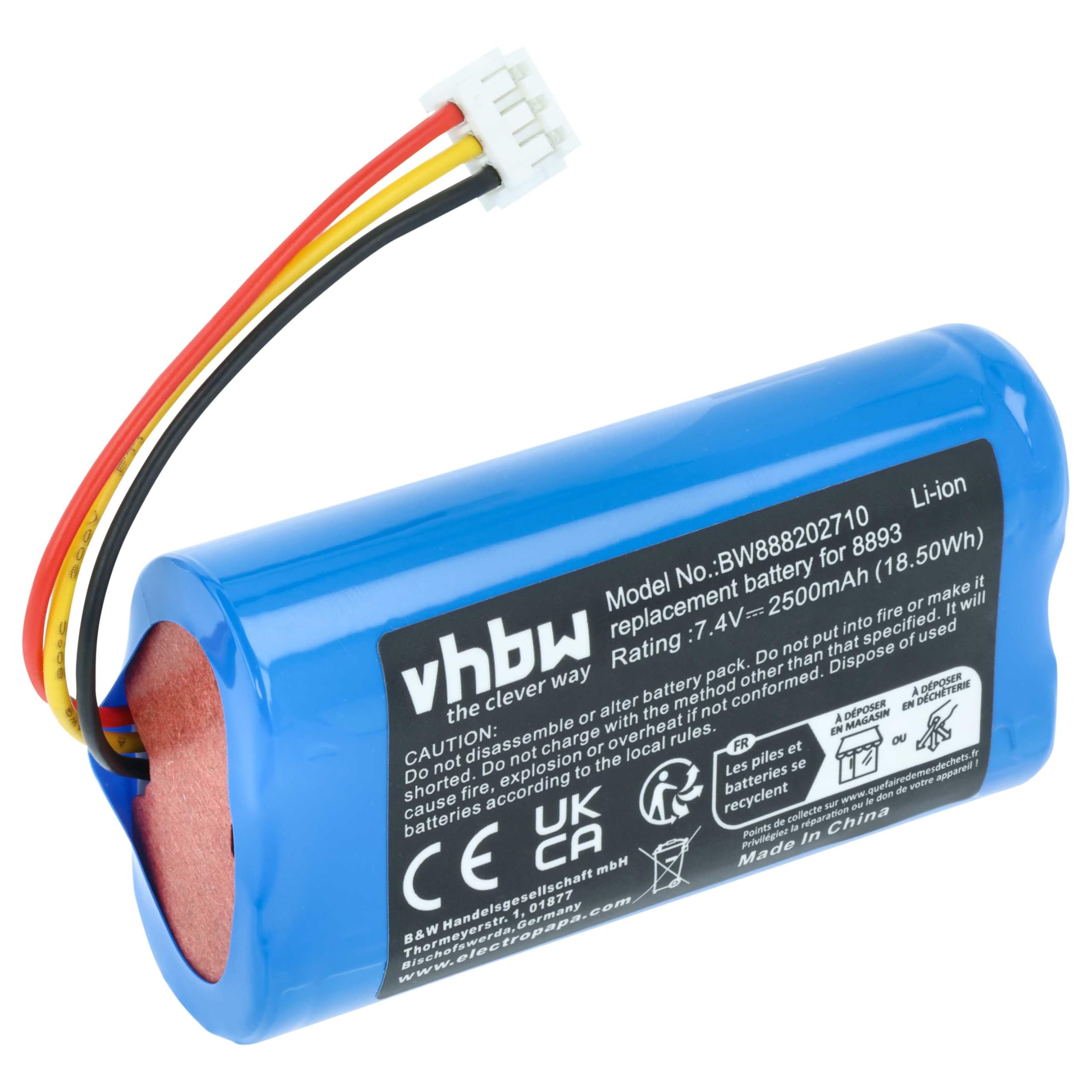 vhbw Akku Ersatz für Gardena 08894-00, 08894-00.640.00, 08894-00.641.00, BF14405 für Elektrowerkzeug (2500 mAh, Li-Ion, 7,4 V)