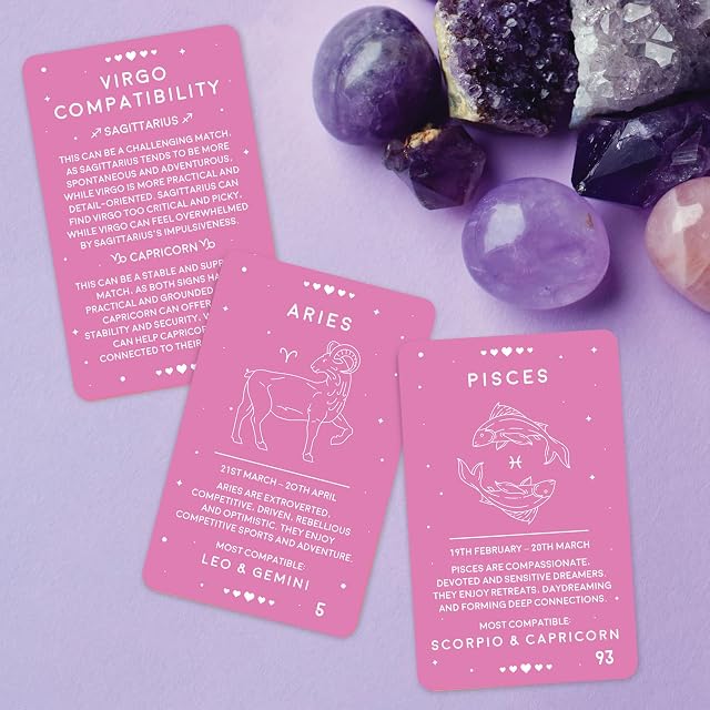 Foto 4 de 5 de Gift Republic Tarjetas de astrología de Amor - Comprender los Signos del zodíaco en Las relaciones, Rosa