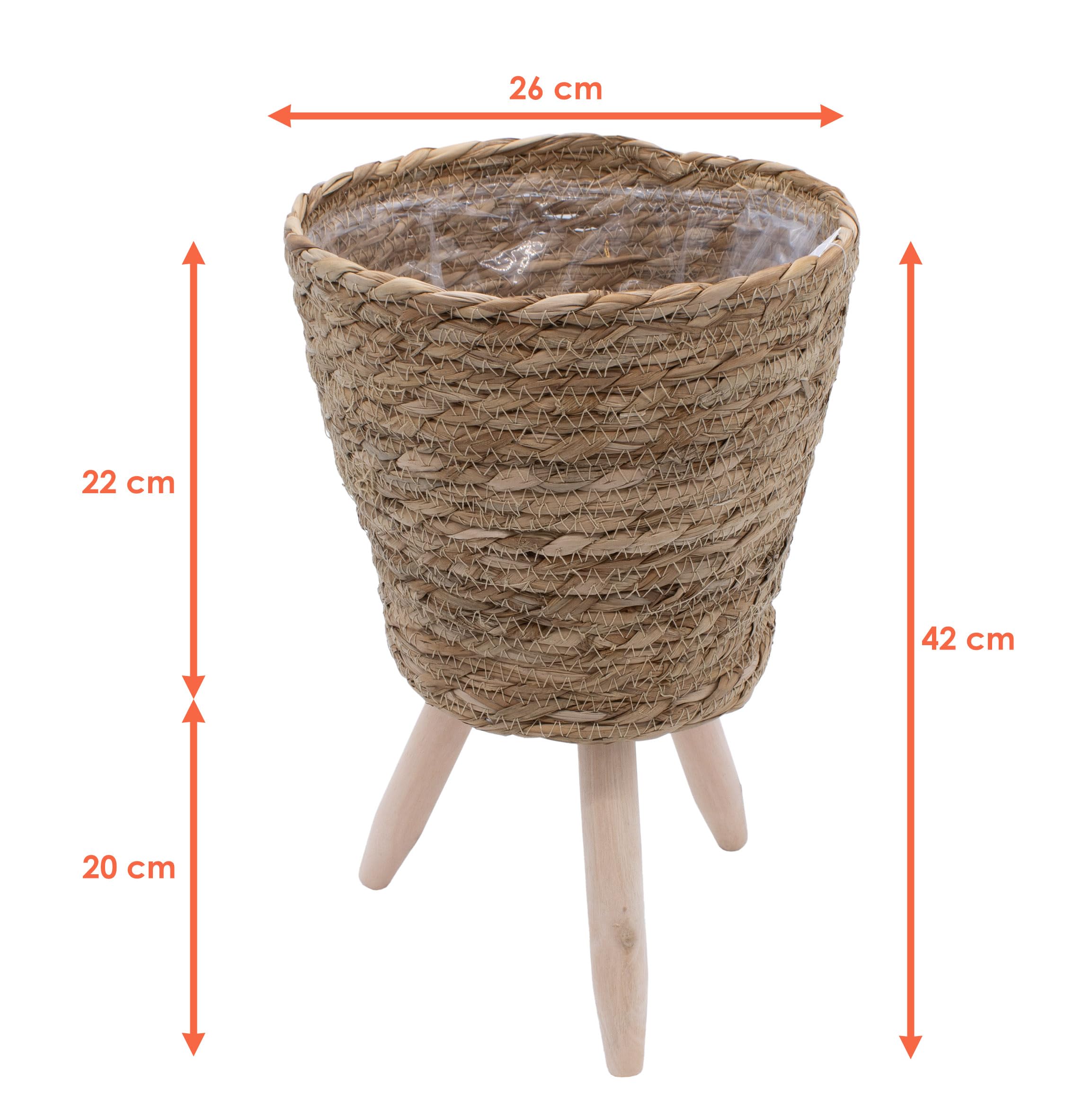 Supporto per piante in paglia da interno, supporto per fiori in finto rattan intrecciato, supporto per fiori a triangolo cavo, 42*20*19,5 cm | Leroy Merlin