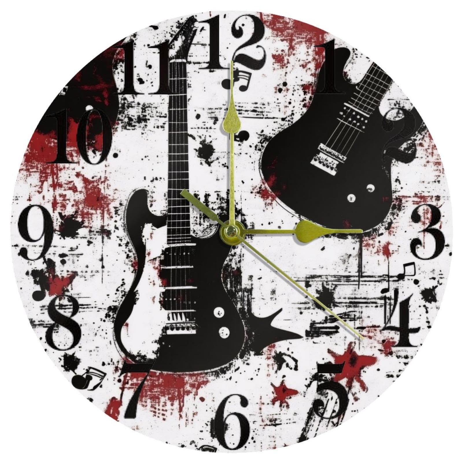 Horloge murale grunge silencieuse à quartz sans tic-tac pour salon et bureau