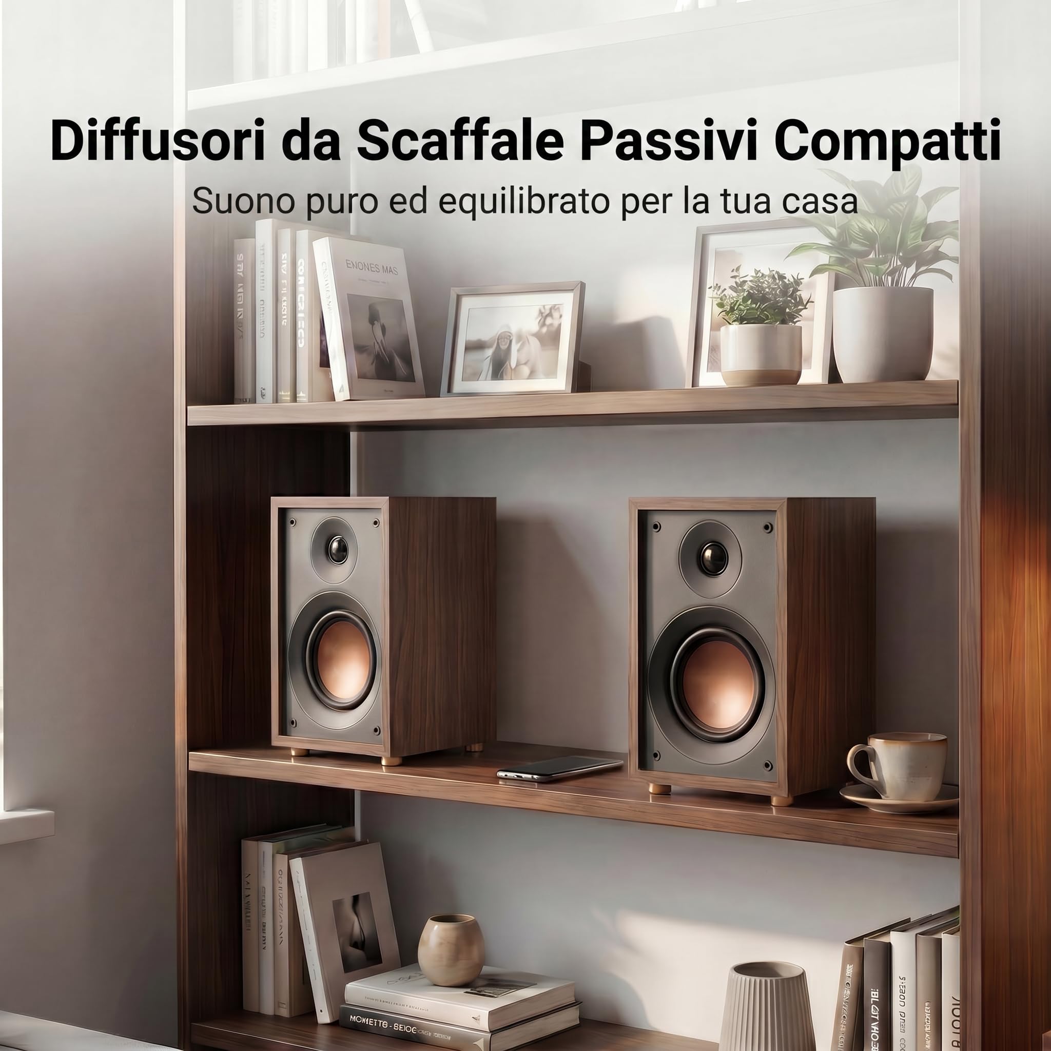 HiVi-Swans Oasis - Altoparlanti passivi a 2 vie, da scaffale, per stereo desktop o audio surround home theater