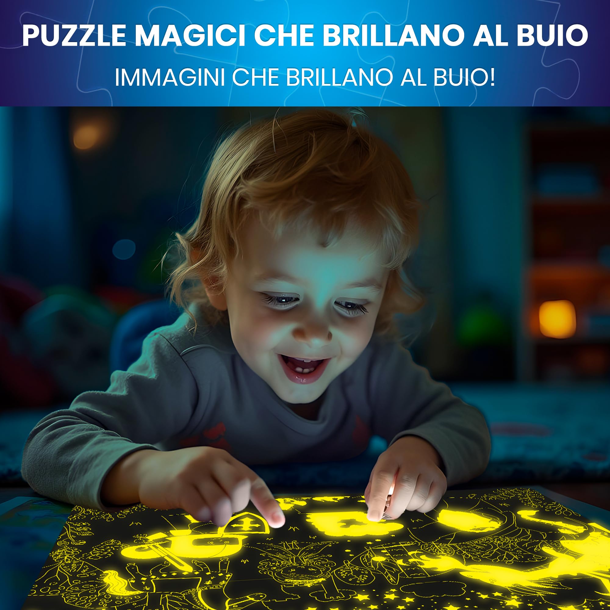 QUOKKA Puzzle Bambini 4 5 6 Anni – 4x60 Pezzi Puzzle Fluorescenti 3 4 Anni – Giocattoli Colorati con Fattoria Tropicale Oceano Animali e Uccelli – Giochi Educativi Regalo per Bambini e Bambine 6 7 8