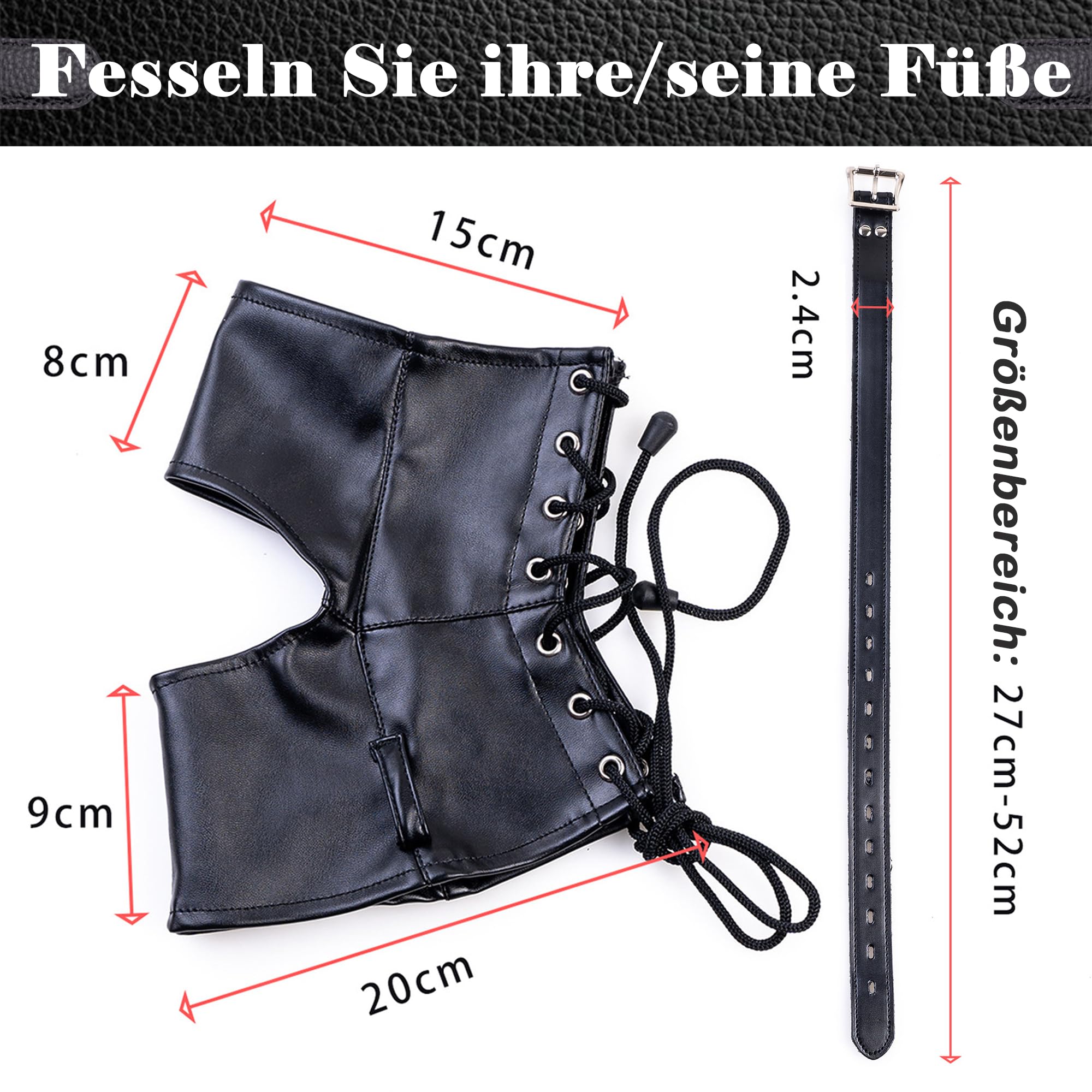 Lederhalsband Halskorsett Beinfesselset SM Paar Bondage Spiele Halsband Damen für Sex Zweiteiliges Set Halsband Damen Für Sex Toy