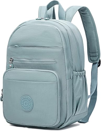 Mochila impermeable de senderismo para laptop de 13 pulgadas para mujeres y hombres, mochila de viaje, Azulclaro, Mochilas de viaje