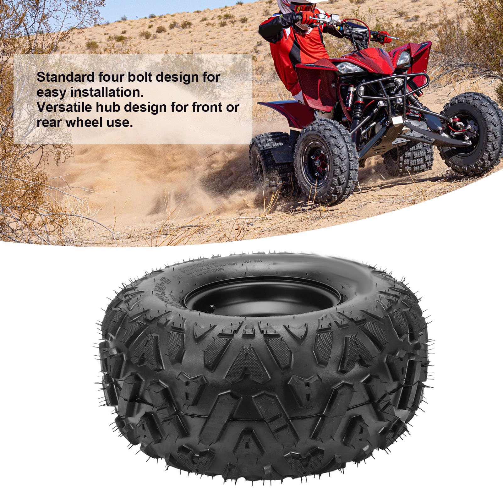 Yctze Neumático sin Cámara 18x9.50-8, Cortacésped, Rueda sin Cámara, Cortacésped, Neumático sin, Rueda, Tractor de Césped, Llanta sin, 8 Pulgadas, 4 Patrones para Carros