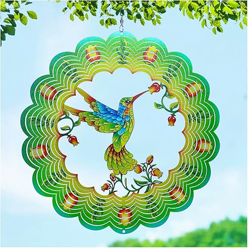 Vista 14 de Molinillos de Viento Bigfoot, Regalos de Pie Grande Sasquatch para Mujeres/Hombres, 12 pulgadas, Molinillo de Viento Colgante de Acero Inoxidable