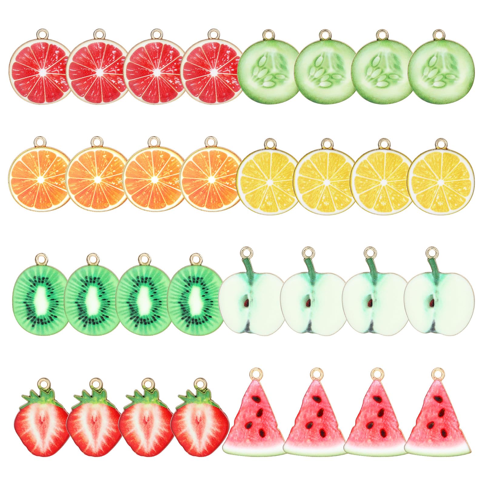 Amazon.com: 32 Pcs Enamel Fruit Charms Pendant for Jewelry Making, 8 ...