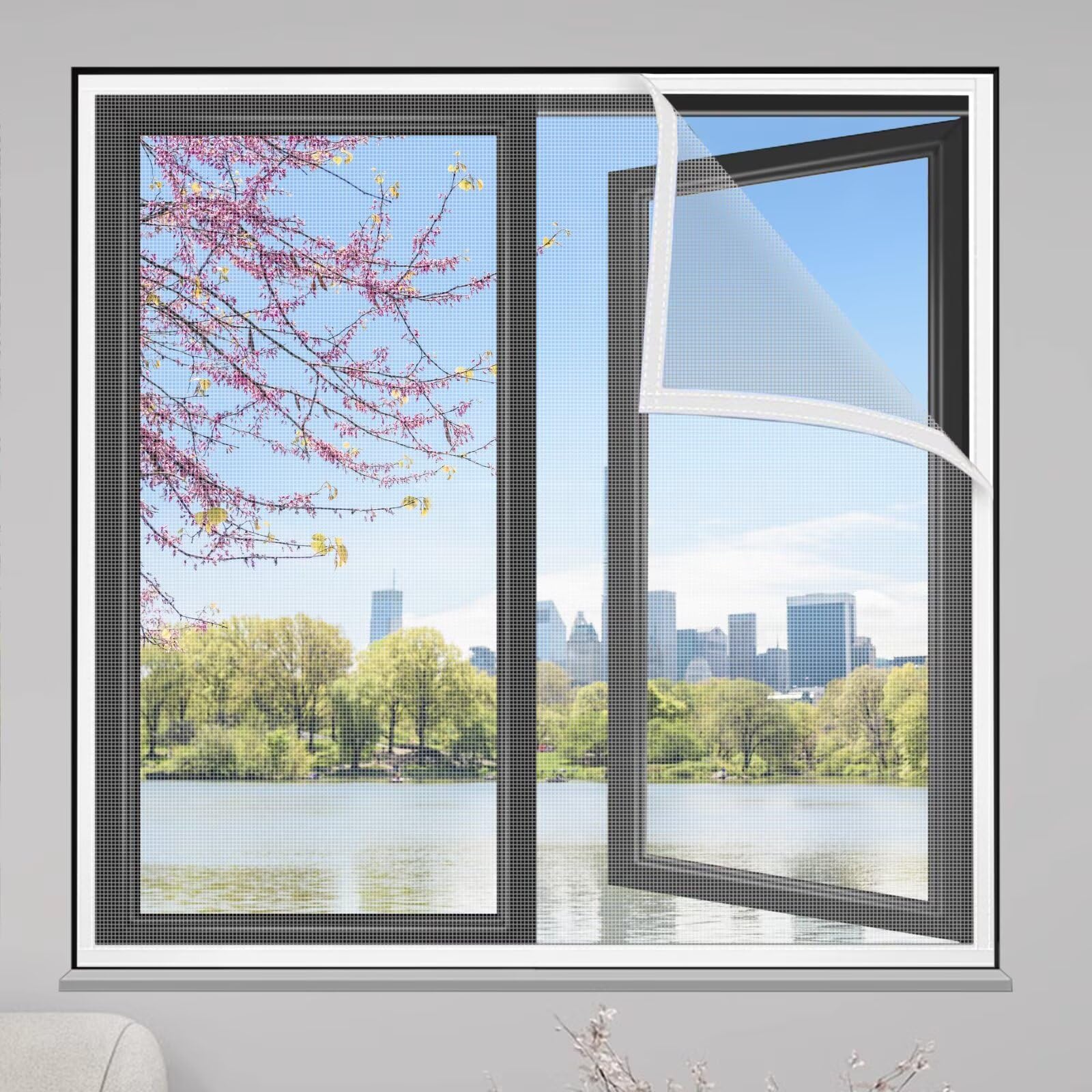 Moustiquaires Caravane 155x180cm Blanc Rideau Moustiquaire pour Porte Fenêtre Moustiquaire