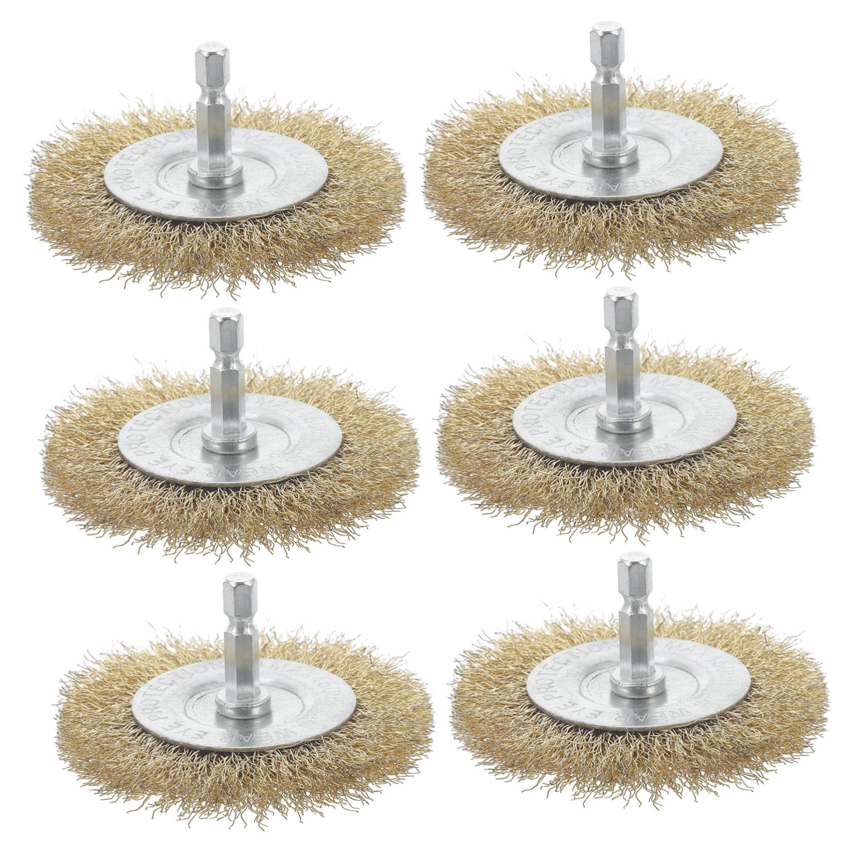 STOBAZA 6pcs Wire Brush Head for Drill and Grinder Coarse Wire Wheel for Cleaning Metal Brush for Removal Rust Tool