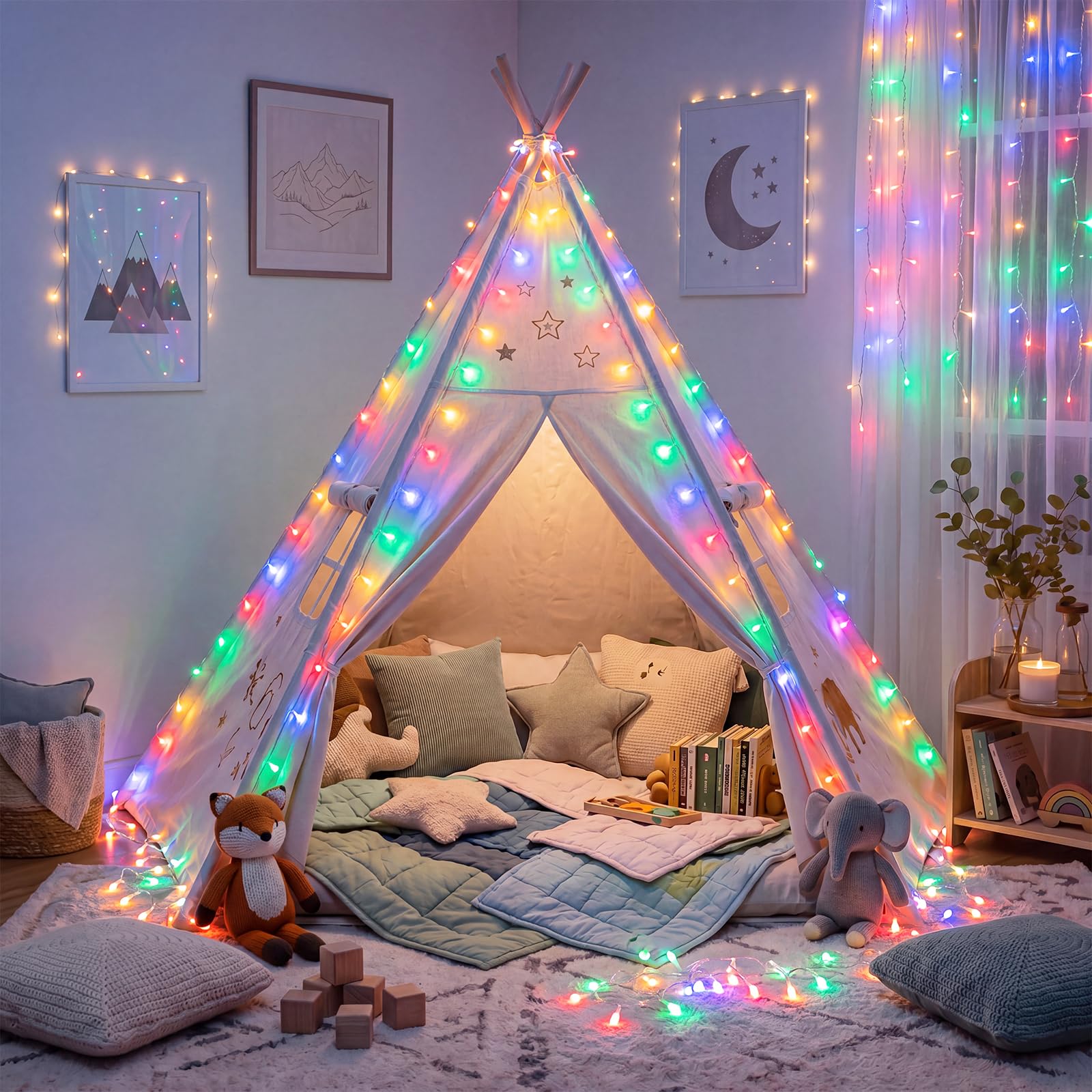 Catena luminosa per interni ed esterni 100m 800 LED, 31 V con timer, 8 modalità, funzione di memoria, impermeabile IP44, lucine per decorazioni natalizie, Giardino, Stanza, bianco freddo