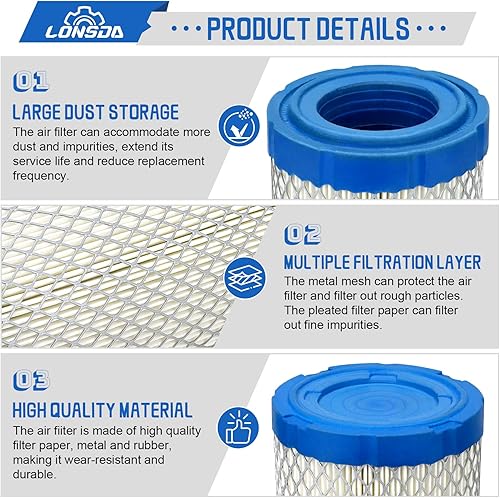 Miniatura 4 de Filtro de aire para Kubota K1211-82320 BX23 BX24 BX25 BX22 / John Deere M113621 / 6449 / Kawasaki 11013-1290 11013-7029 11013-7048 / Donaldson P8