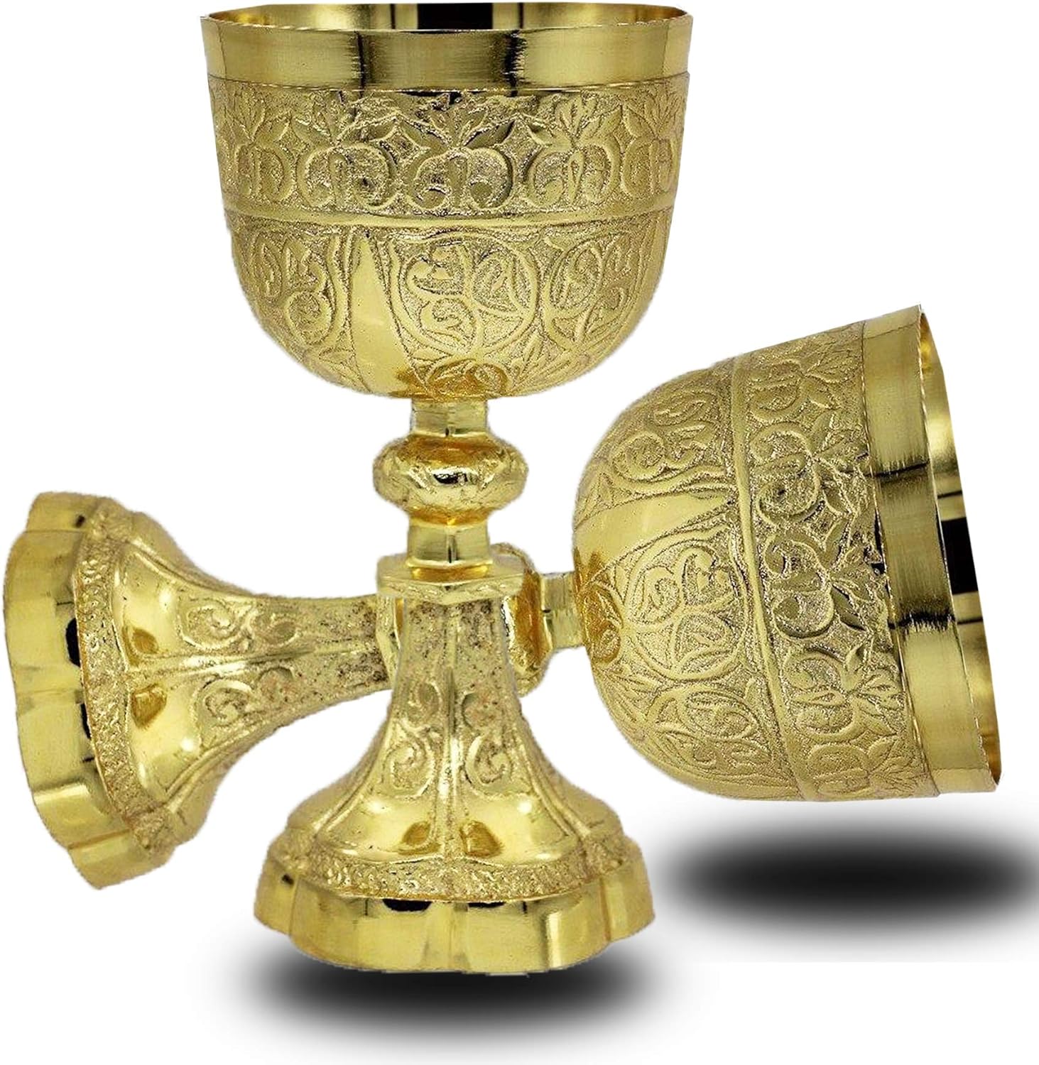 🛒 Crаzу Dеаlѕ Gold Plated Brass Embosedd King Arthur Chalice Medieval Decor Gothic Goblet Pack of 1 (230 ml)