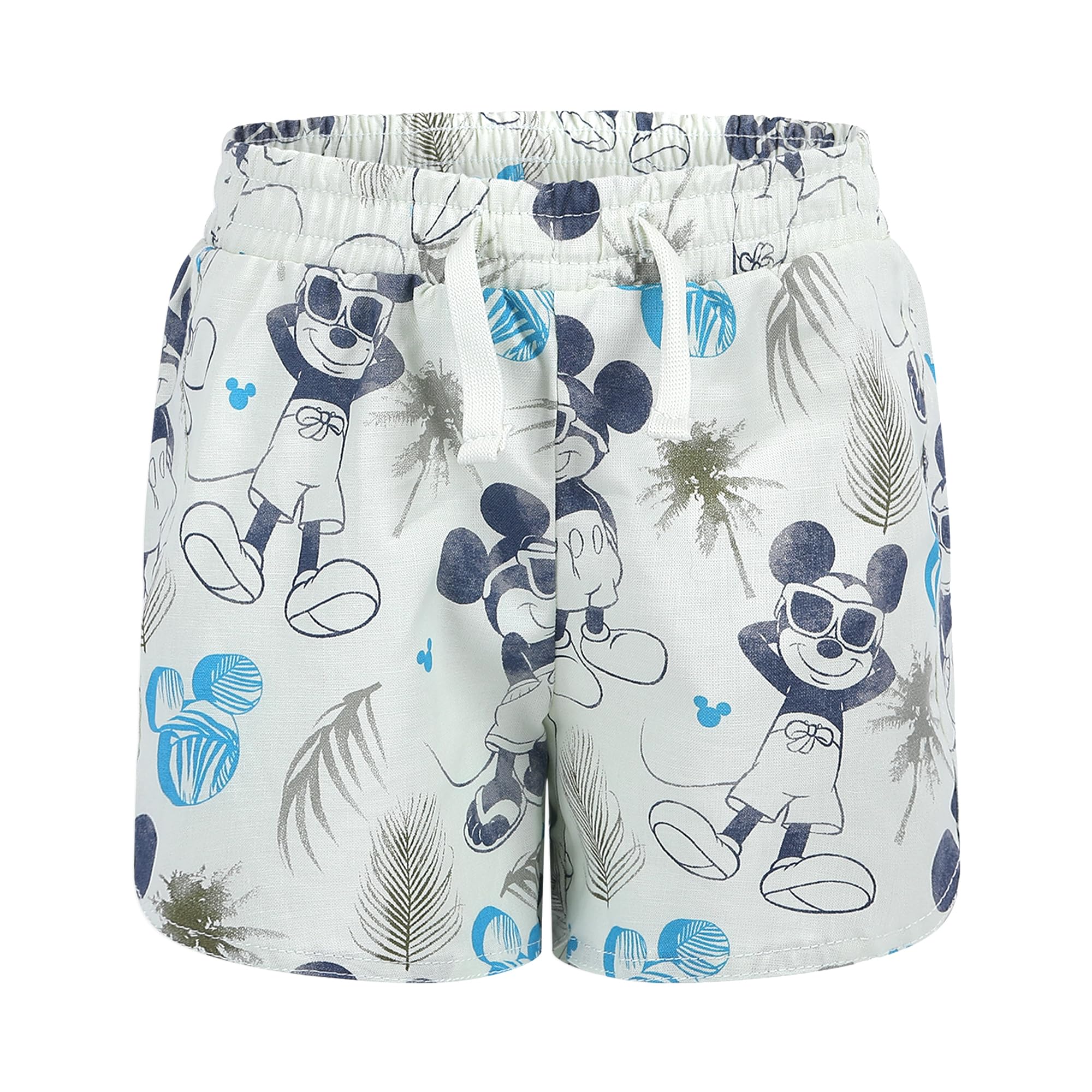 Disney Mickey Mouse - Juego de 3 piezas con botones, playera y pantalones cortos, para niños, color verde