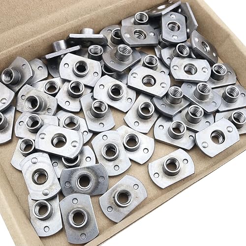 50pcs M6x1.0 Acero al carbono Deslizamiento Tee T Tuercas para plantillas y T Track