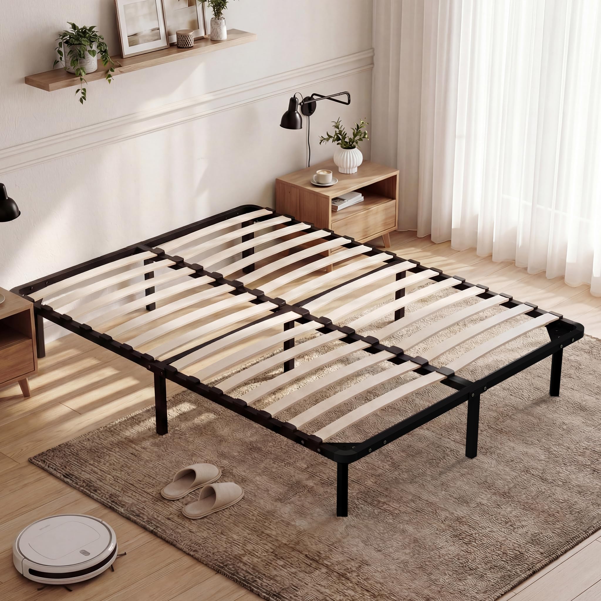 DEWINNER Rete Una Piazza e Mezza 120x190 | Altezza 35cm | 9 Gambe | 2x14 File di Doghe | Rete Ortopedica | Letto una piazza e mezza rete 120x190 | Da montare | Per Letto Cameretta