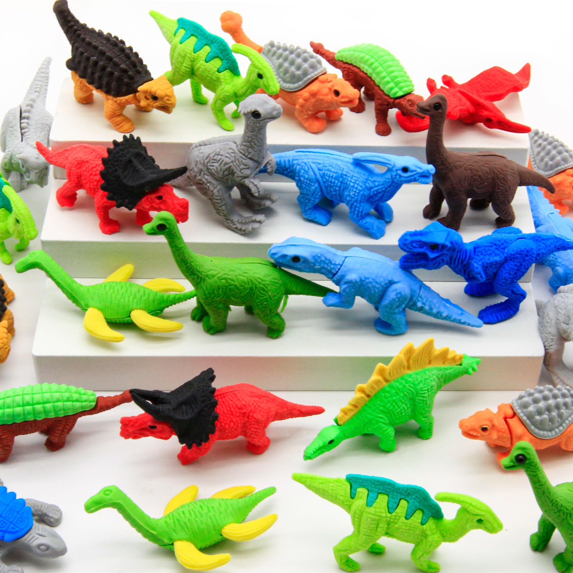 40 pcs Animal Erasers for Kids Desk Pet, Dinosaur Eraser Puzzle 3D Take Apart Animal Pencil Erasers for Kids Classroom Prizes, Class Treasure Box,Game Rewards,Party Favors