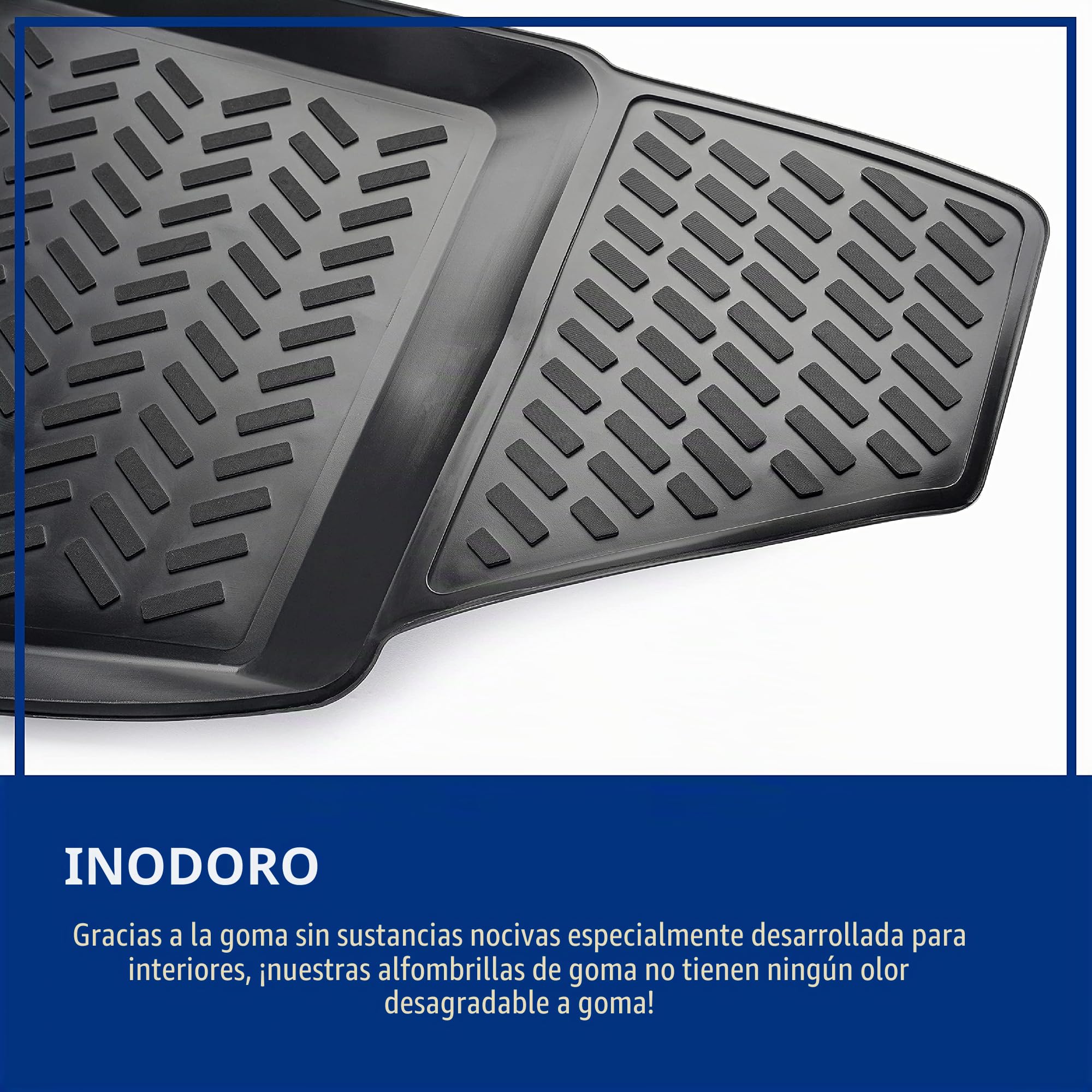 Elmasline - Juego de alfombrillas de goma de diseño 3D para Ford KUGA 3 (III) 2019-2025 | Alfombrillas de goma para coche con bordes extra altos | Accesorios para auto