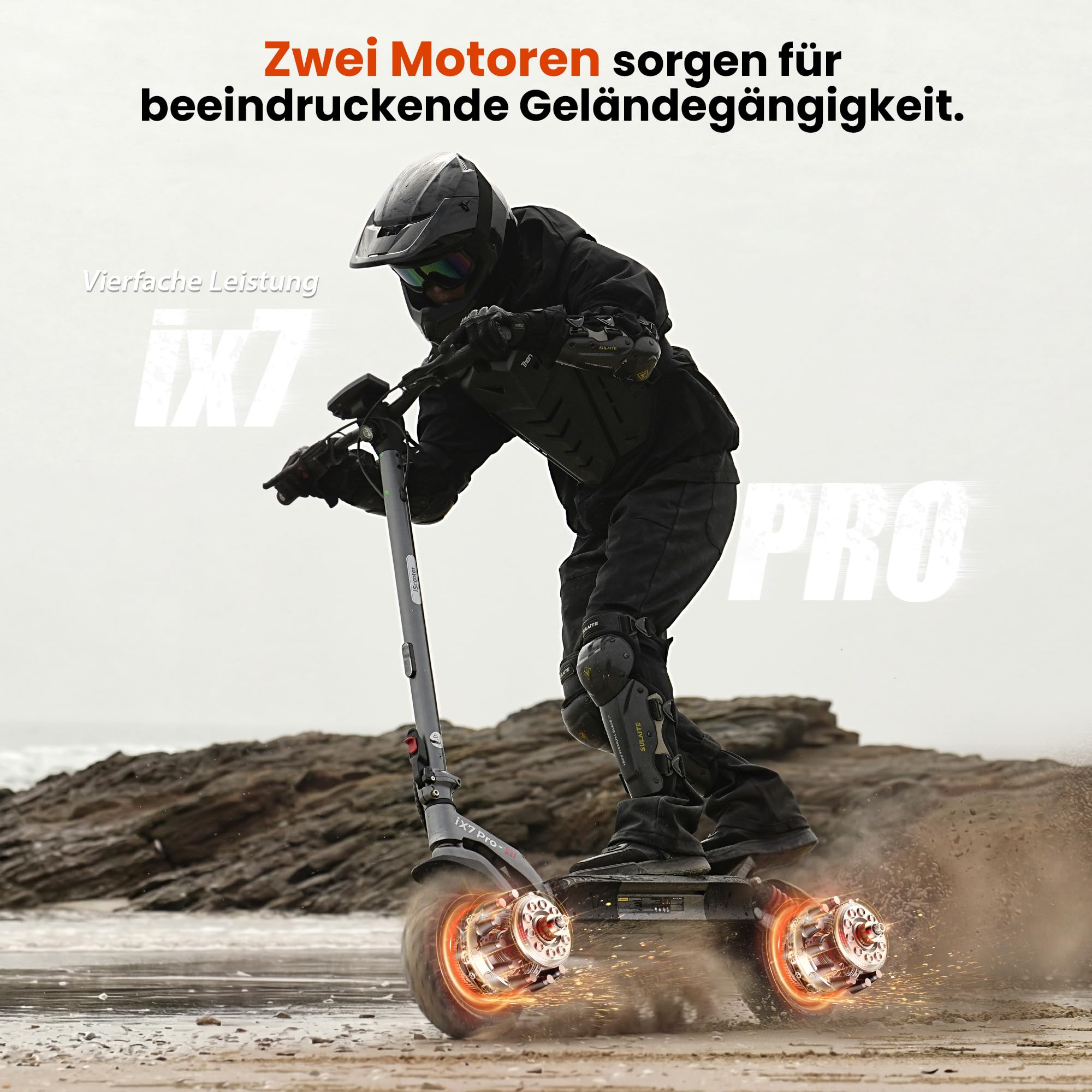 Doppel-oder Einzelmotor E Scooter mit Straßenzulassung Max 80KM Reichweite,10 Zoll Offroad Reifen Elektroroller Erwachsene 48V 15Ah E-Roller mit Sechs komfortable Stoßdämpfer für Erwachsene bis 150 kg