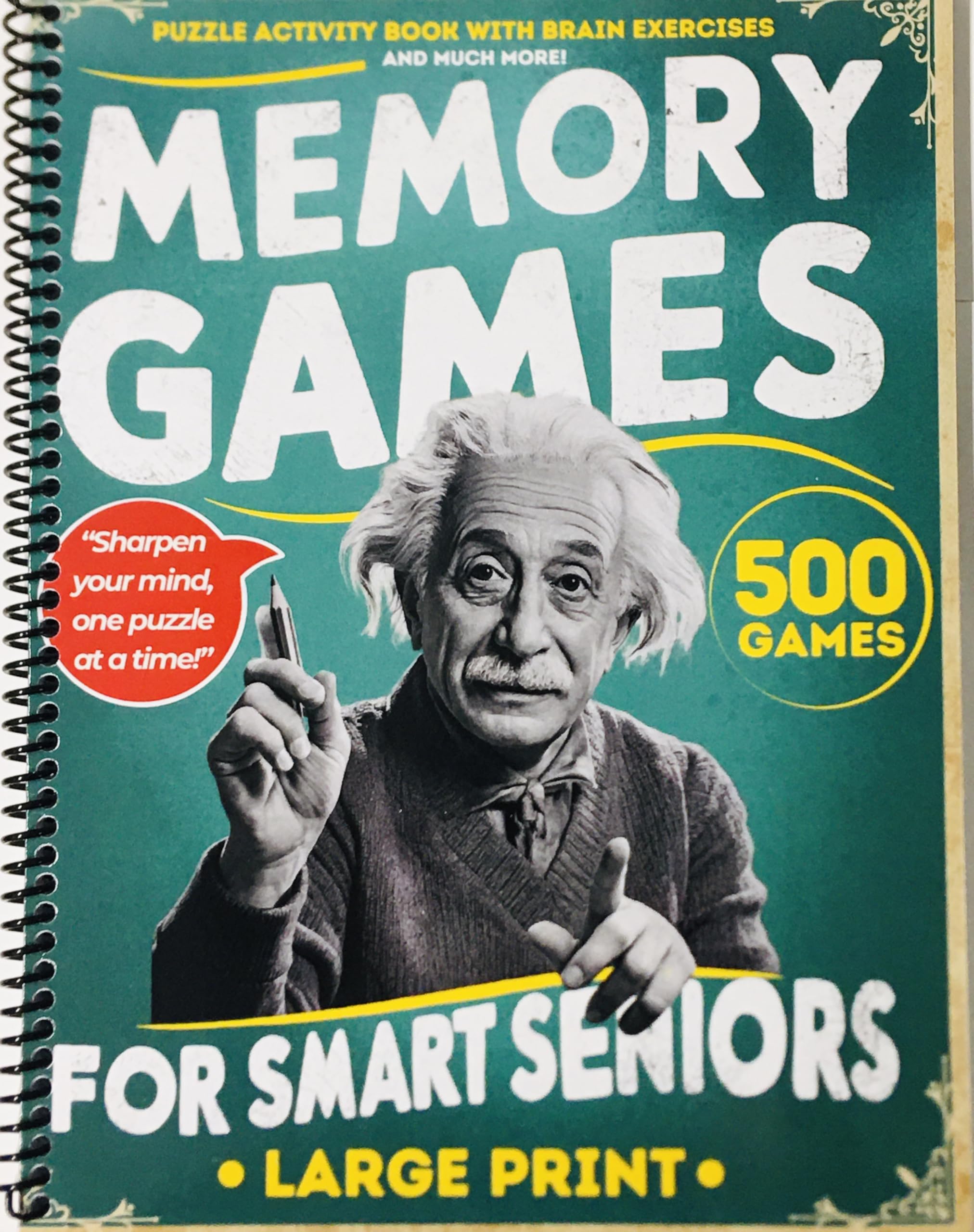 Memory Games for Smart Seniors Large Print featuring 500 Games: Puzzle Activity Book with Brain Exercises Perfect Retirement Gift for Men and Women