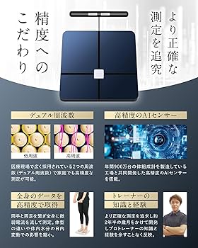 Amazon.co.jp: 体重計 AI×体組成計プレミアム-ジムレベルの44