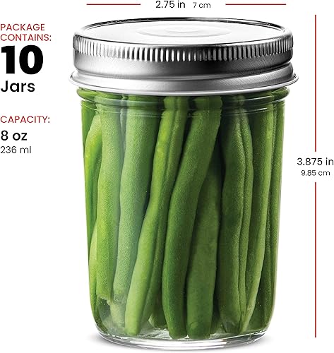 Miniatura 6 de Paksh Novelty - Recipiente de almacenamiento de alimentos - Tarros de vidrio con tapas herméticas de metal plateado para preparación de comidas,