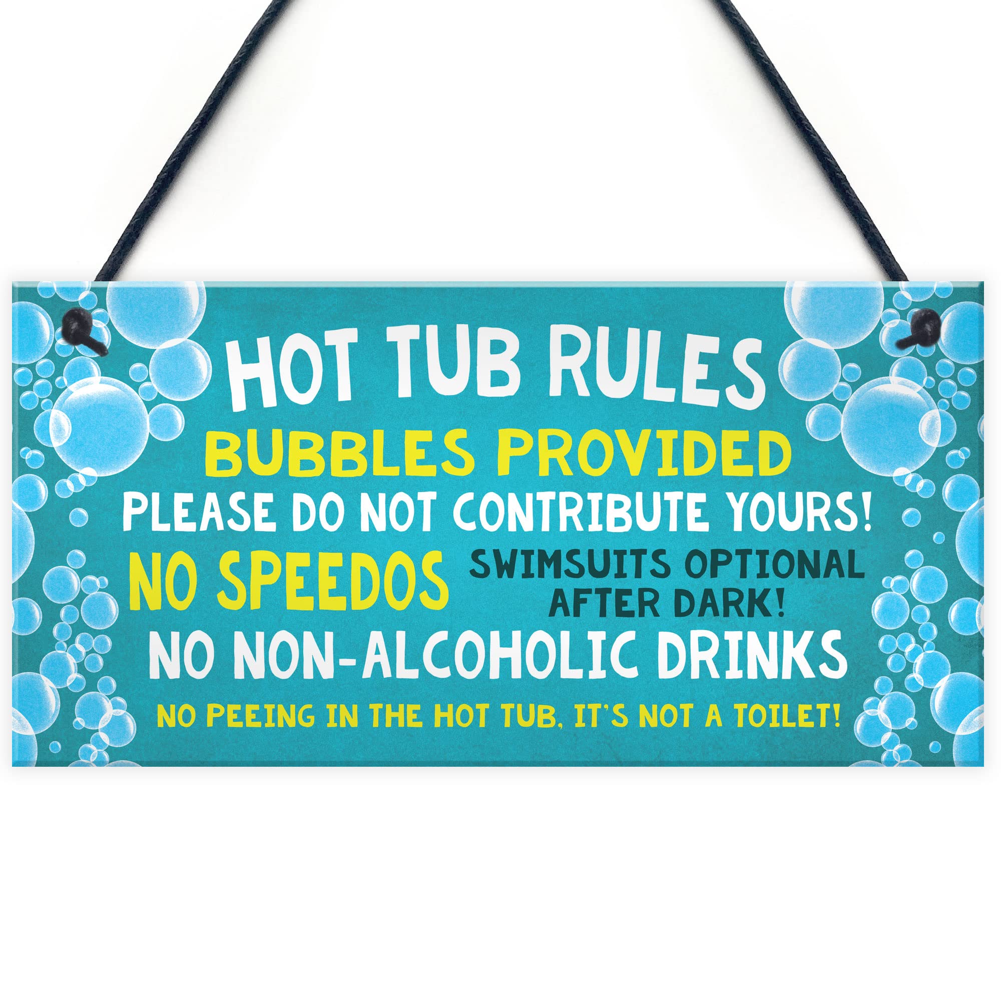 Red Ocean Hot Tub Rules Sign Funny Hot Tub Sign For Garden Hot Tub Accessories Gift For Women Men Garden Signs