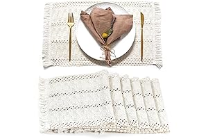 Boho Placemats Set of 6: Enhancing Rustic Charm on Your Dining Table