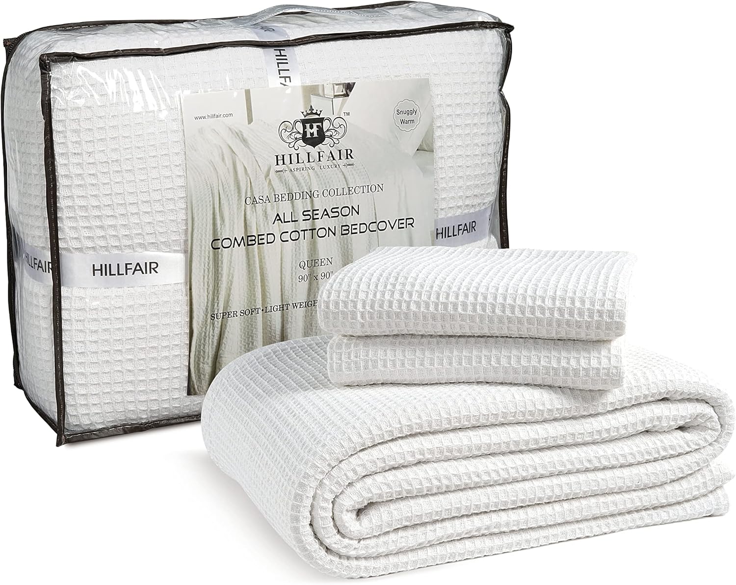 HILLFAIR 100 Cotton Blanket Cal King Size Waffle Blanket